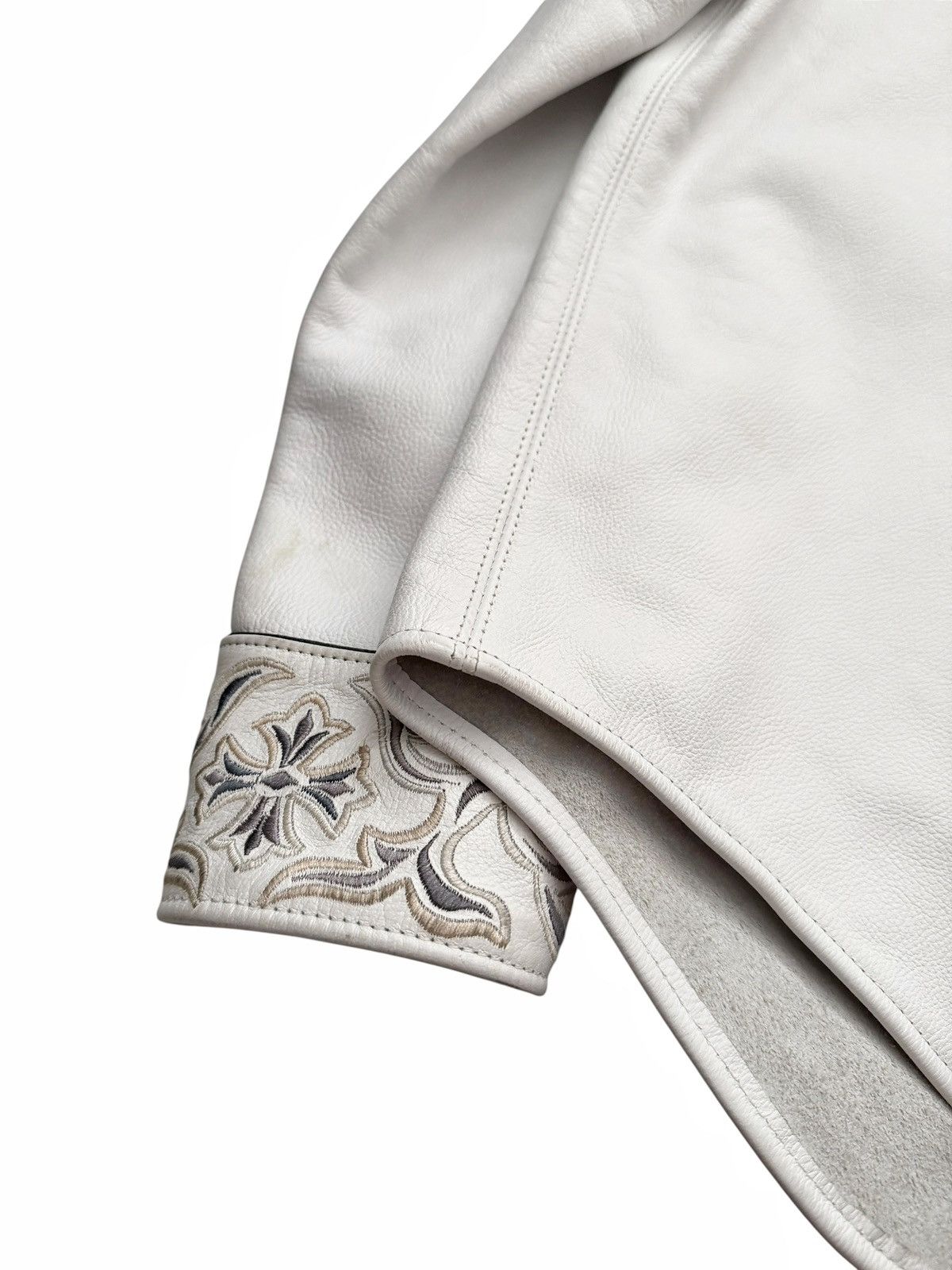 A&G Rock Sample White Leather Western Shirt Jacket Size US S / EU 44-46 / 1 - 12 Thumbnail