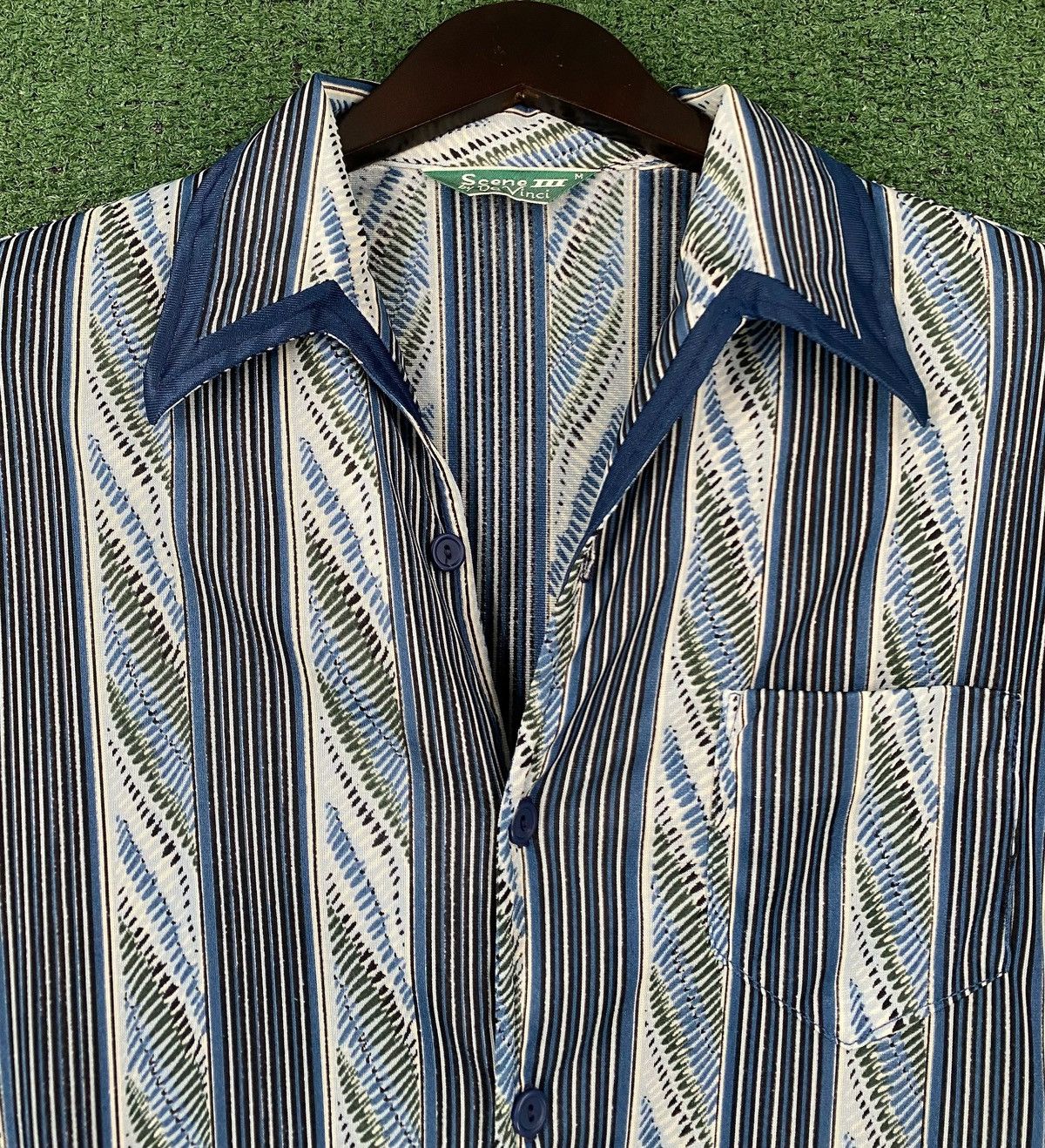 Vintage 70s Scene 3 Da Vinci Disco Geometric Patterned Shirt Small Size US S / EU 44-46 / 1 - 2 Thumbnail