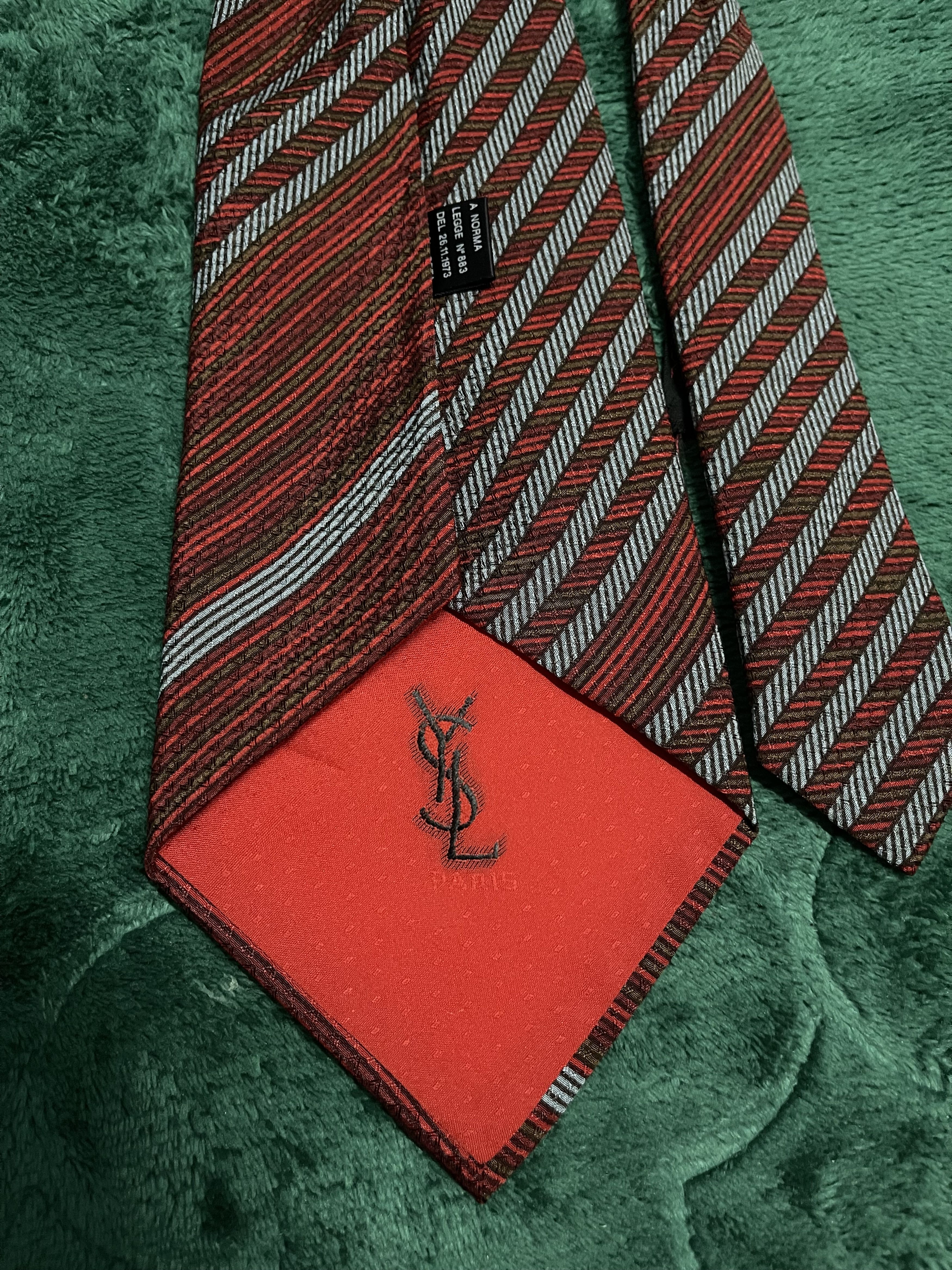 Designer × Yves Saint Laurent Yves Saint Lauren Silk Tie Size ONE SIZE - 2 Thumbnail
