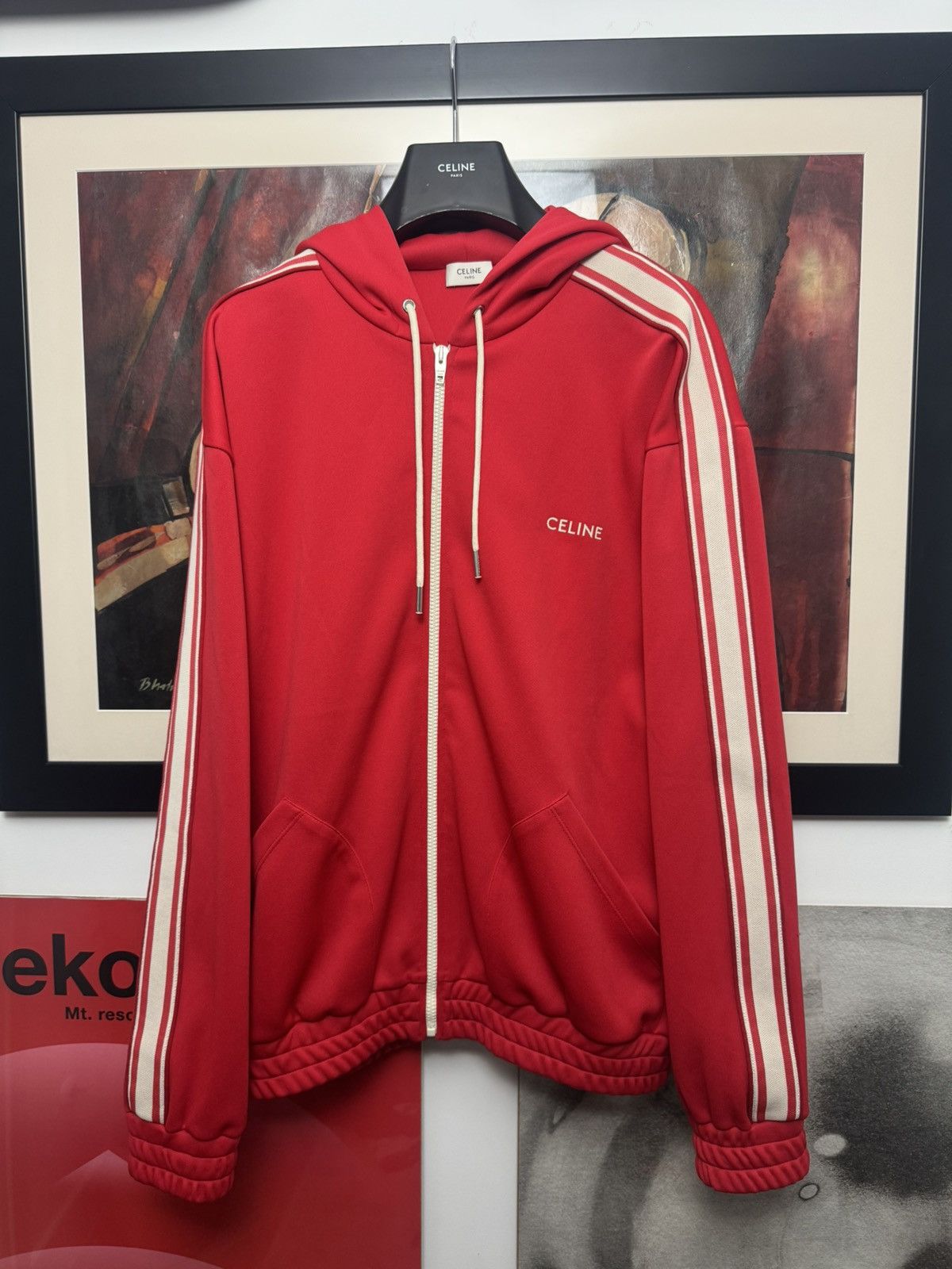 Celine Celine Logo Track Jacket Hoodie Top Zip Up Designer Sample Size US M / EU 48-50 / 2 - 1 Thumbnail