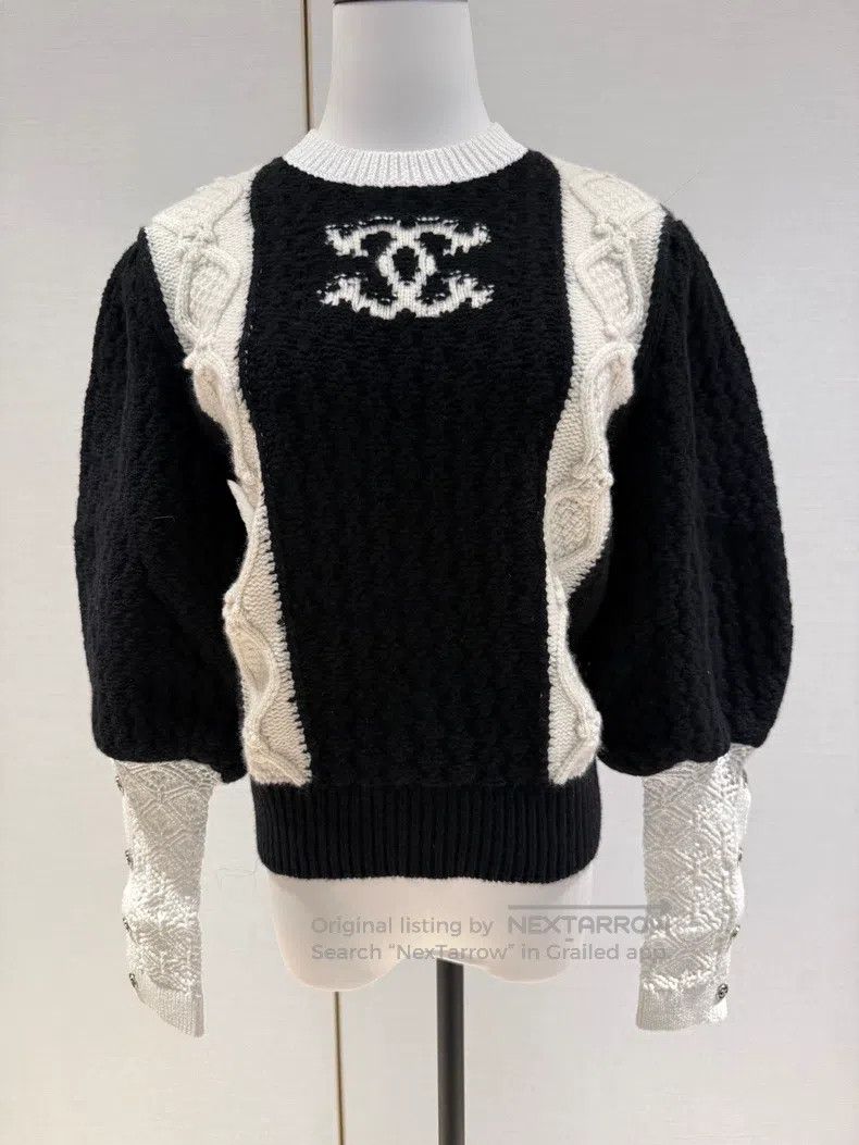 Chanel Chanel 21A Black and White Handicraft Series Knitted Sweat Size XXS / US 00 / IT 34 - 1 Thumbnail
