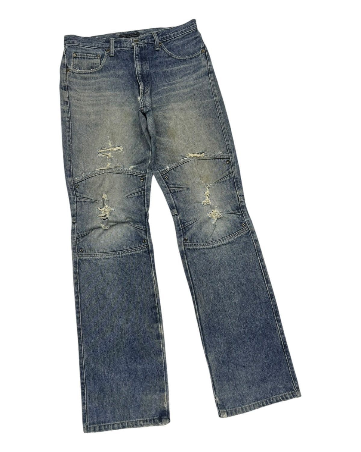 Hysteric Glamour 🔥BLUE WAY DISTRESSED DENIM BIKER JEANS STYLE PPFM Size US 31 - 3 Thumbnail