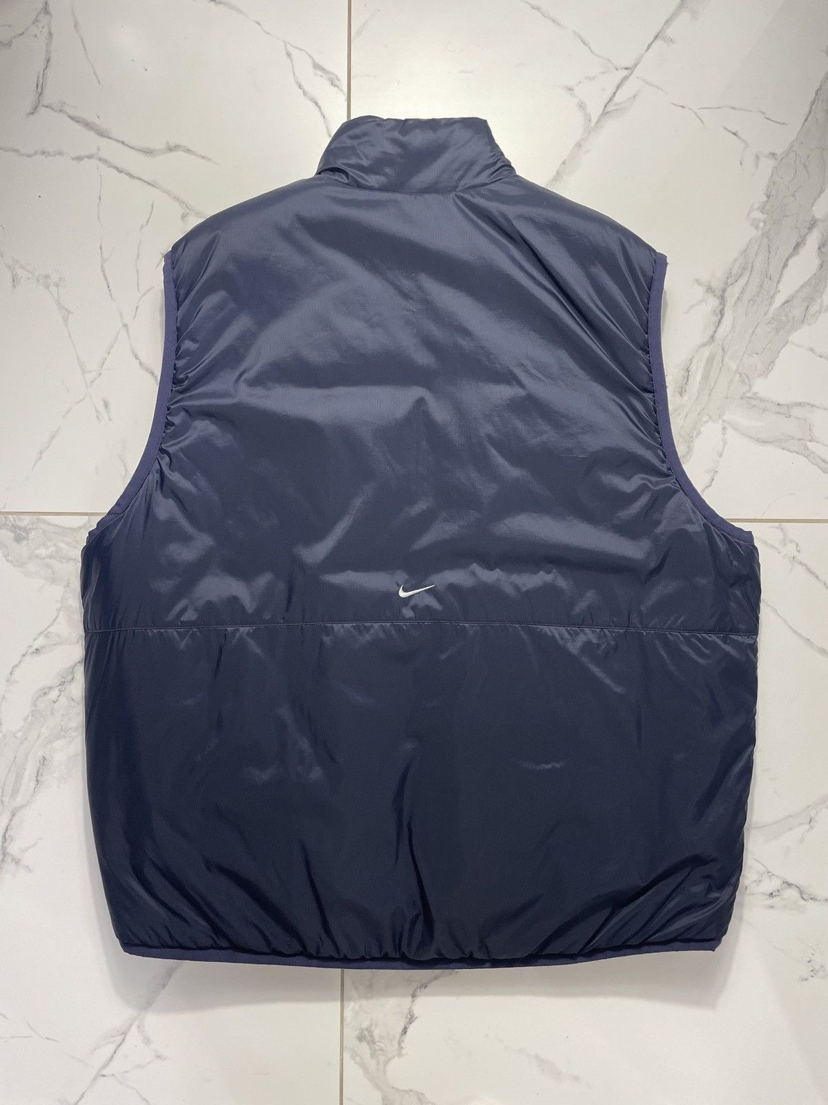 Nike Vintage Nike 90’s Nylon Vest Two-Sided Silver Navy Blue Size US XL / EU 56 / 4 - 8 Thumbnail