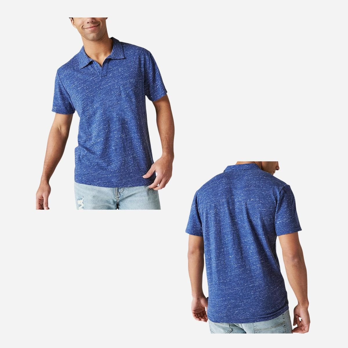 Lucky Brand Lucky Brand Men’s Blue Johnny Collar Linen Shirt Sz M Size US M / EU 48-50 / 2 - 2 Thumbnail