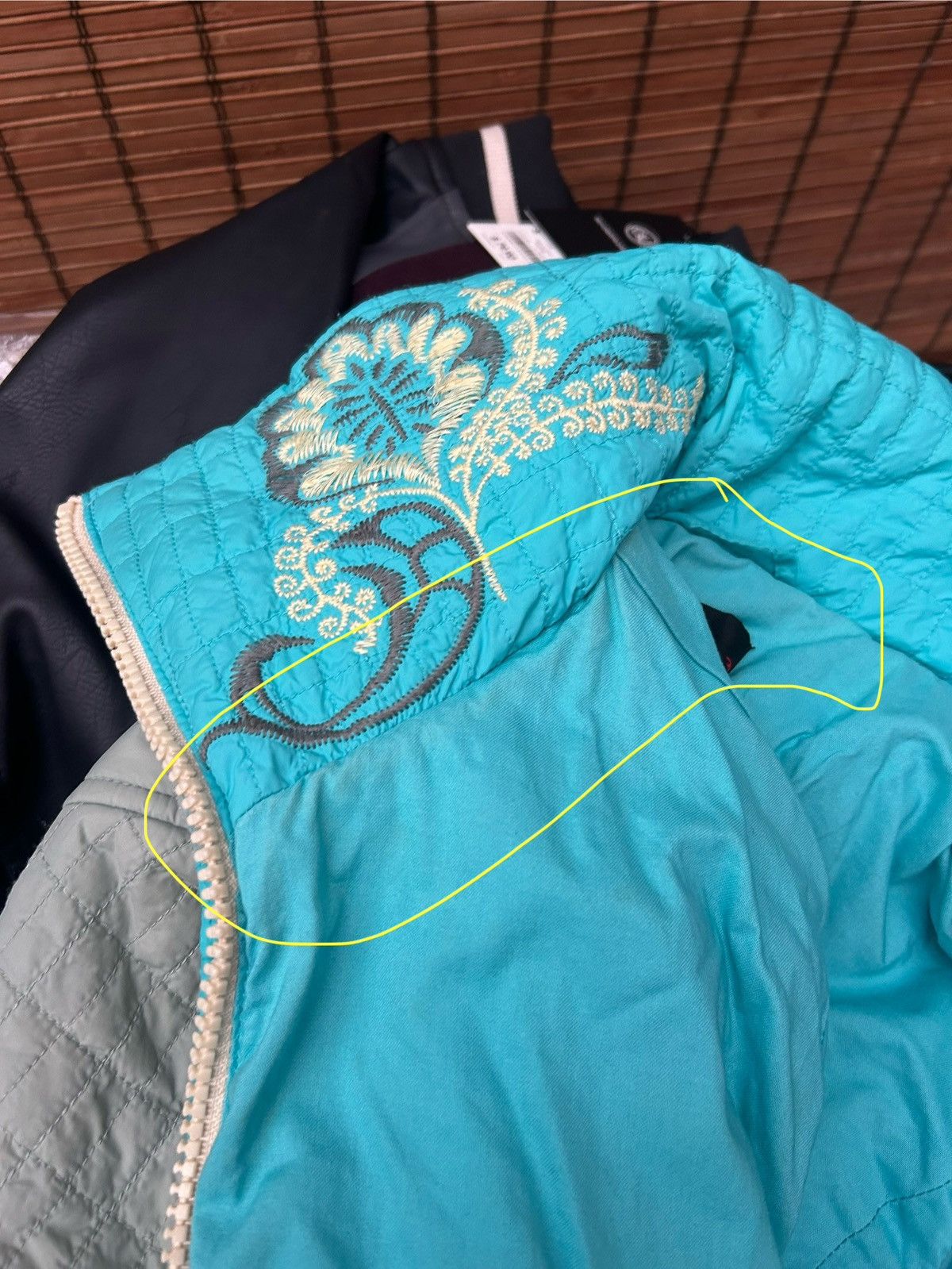 Designer × Vintage Y2k Diesel Floral Embroidery High Neck Cropped Padded Jacket Size L / US 10 / IT 46 - 18 Thumbnail