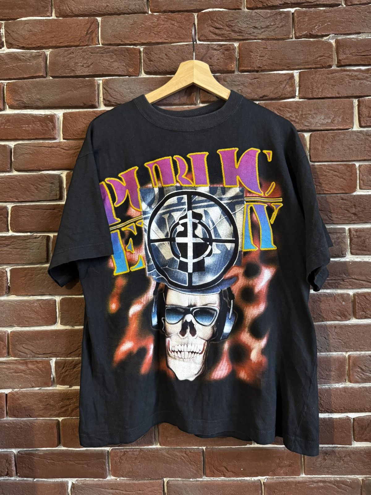 Rap Tees Vintage 90s Public Enemy Rap Band Tee Skull Grail Black Rare Size US L / EU 52-54 / 3 - 1 Thumbnail