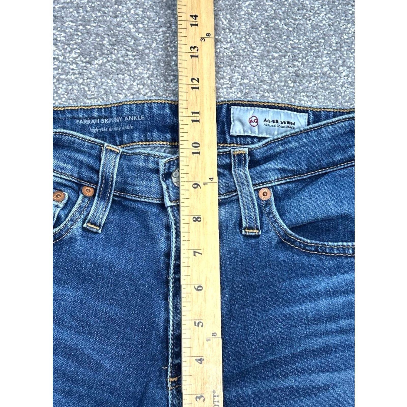 Vintage AG Adriano Goldschmied Farrah Jeans Women 26 Regular High Rise Blue Skinny Denim 5-Pocket Modern Style Size 26" / US 2 / IT 38 - 4 Thumbnail