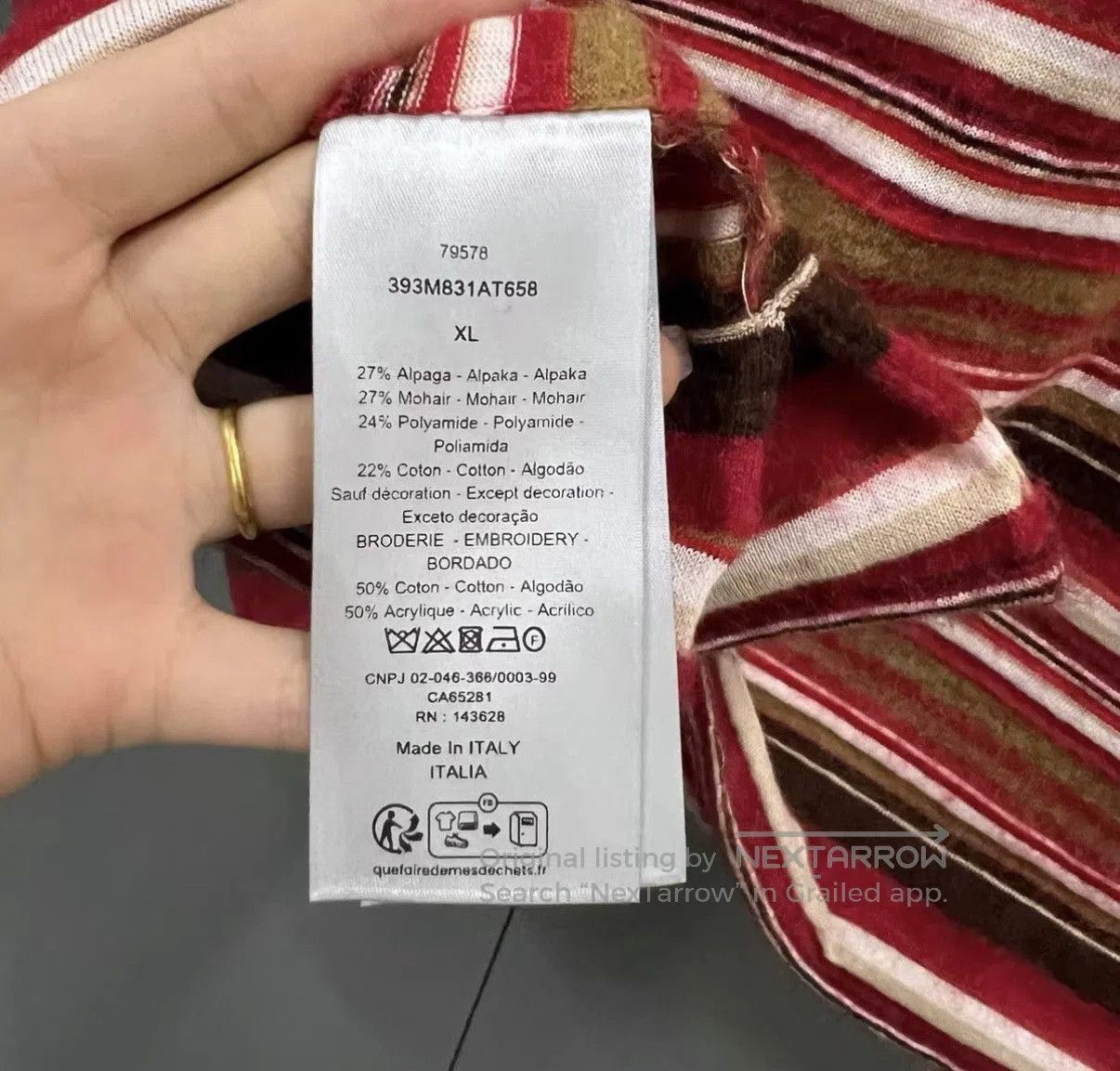 Dior Red Striped Short-Sleeve Polo Shirt. Size US XL / EU 56 / 4 - 3 Thumbnail