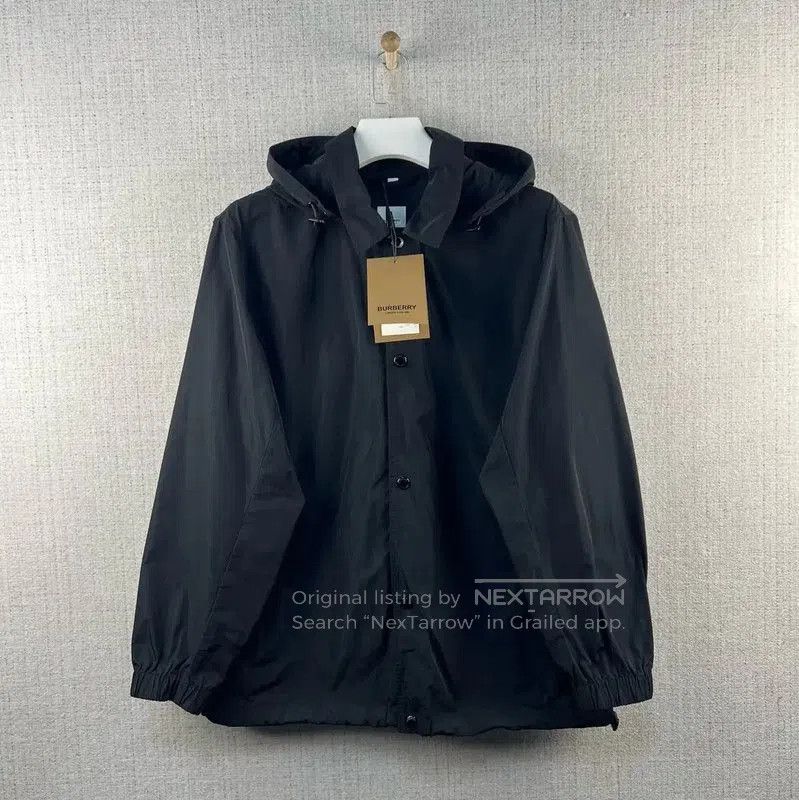 Burberry Black Nylon Print Spring Jacket.