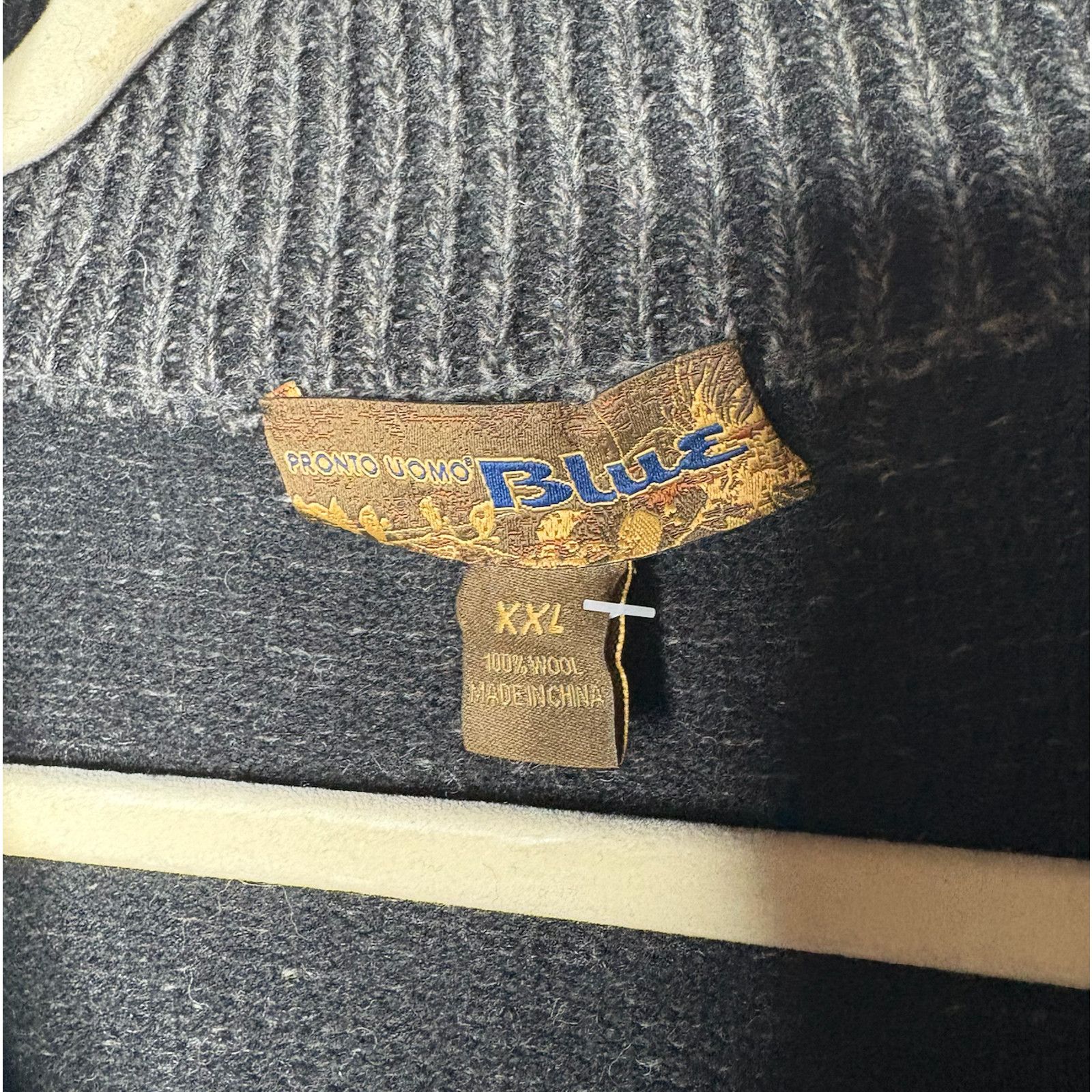Pronto Uomo Pronto Uomo 100% Wool Full Zip XXL Gray Knit Cardigan Pocket Size US XXL / EU 58 / 5 - 3 Thumbnail