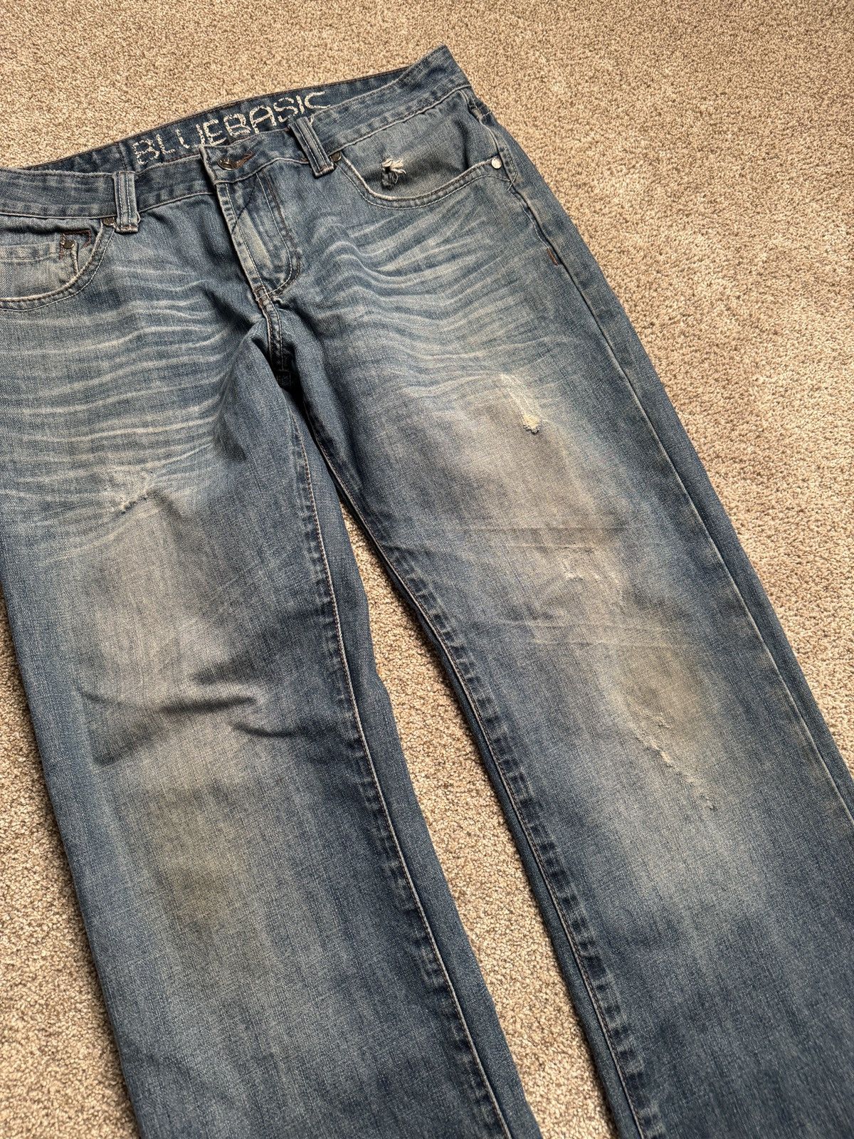 Other BLUEBASIC “HOOK STITCH” STRAIGHT LEG MUD WASH DENIM Size US 32 / EU 48 - 4 Thumbnail