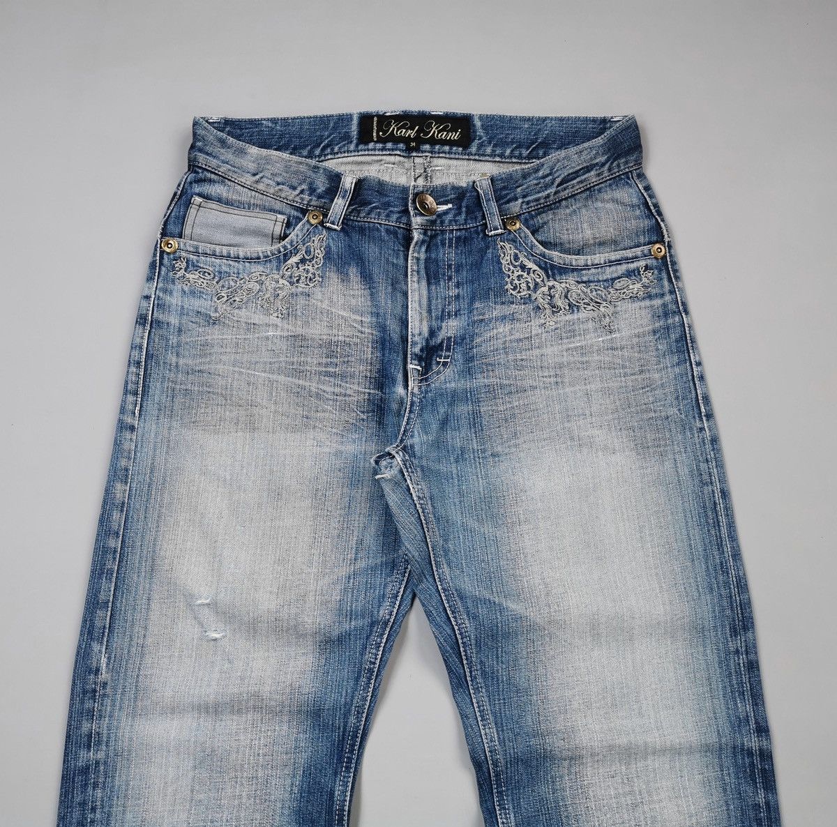 Vintage Vintage Karl Kani Embellish Denim Jeans Size US 34 / EU 50 - 5 Thumbnail