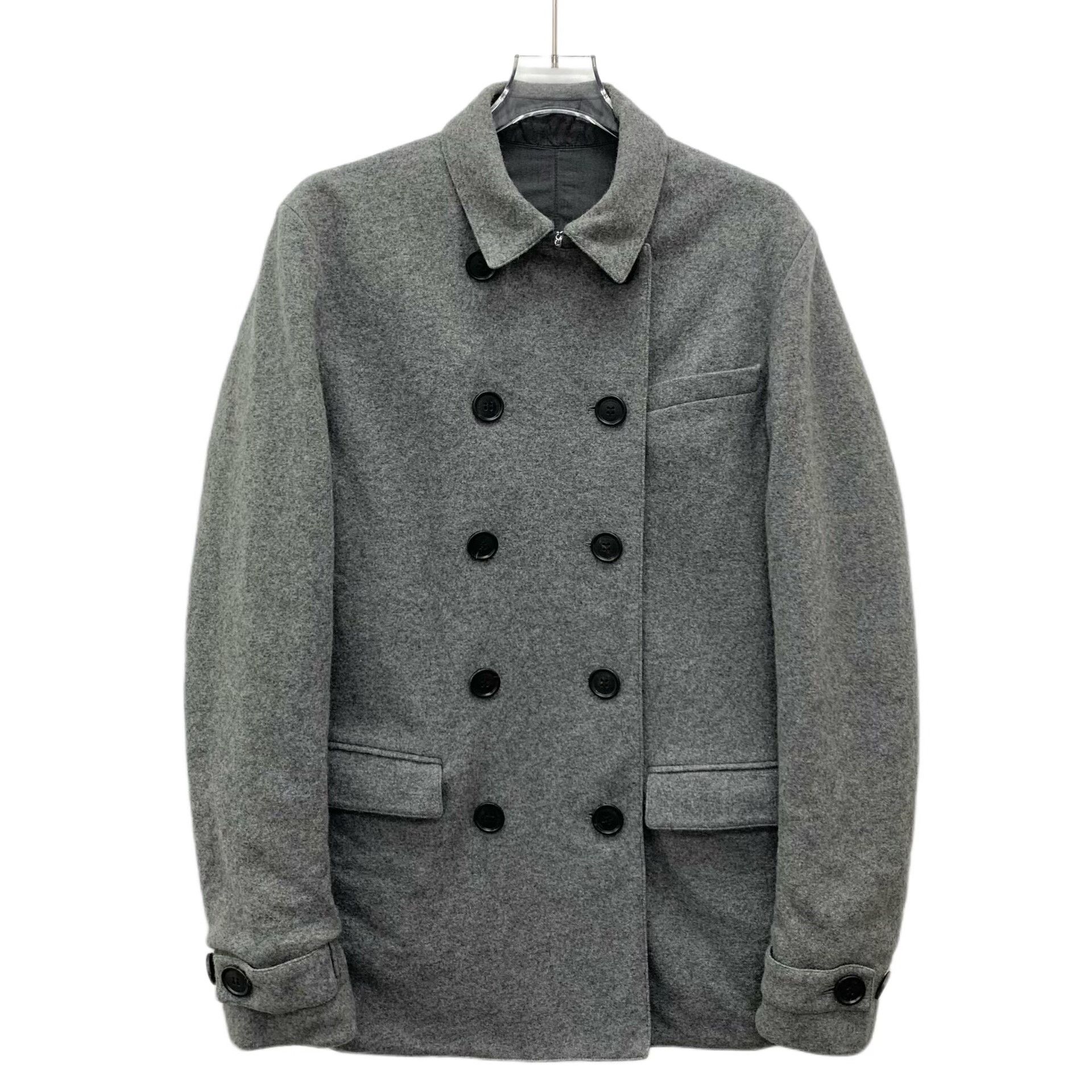 Dior Dior Gray Wool Double-Breasted Reversible Coat Size US S / EU 44-46 / 1 - 1 Thumbnail