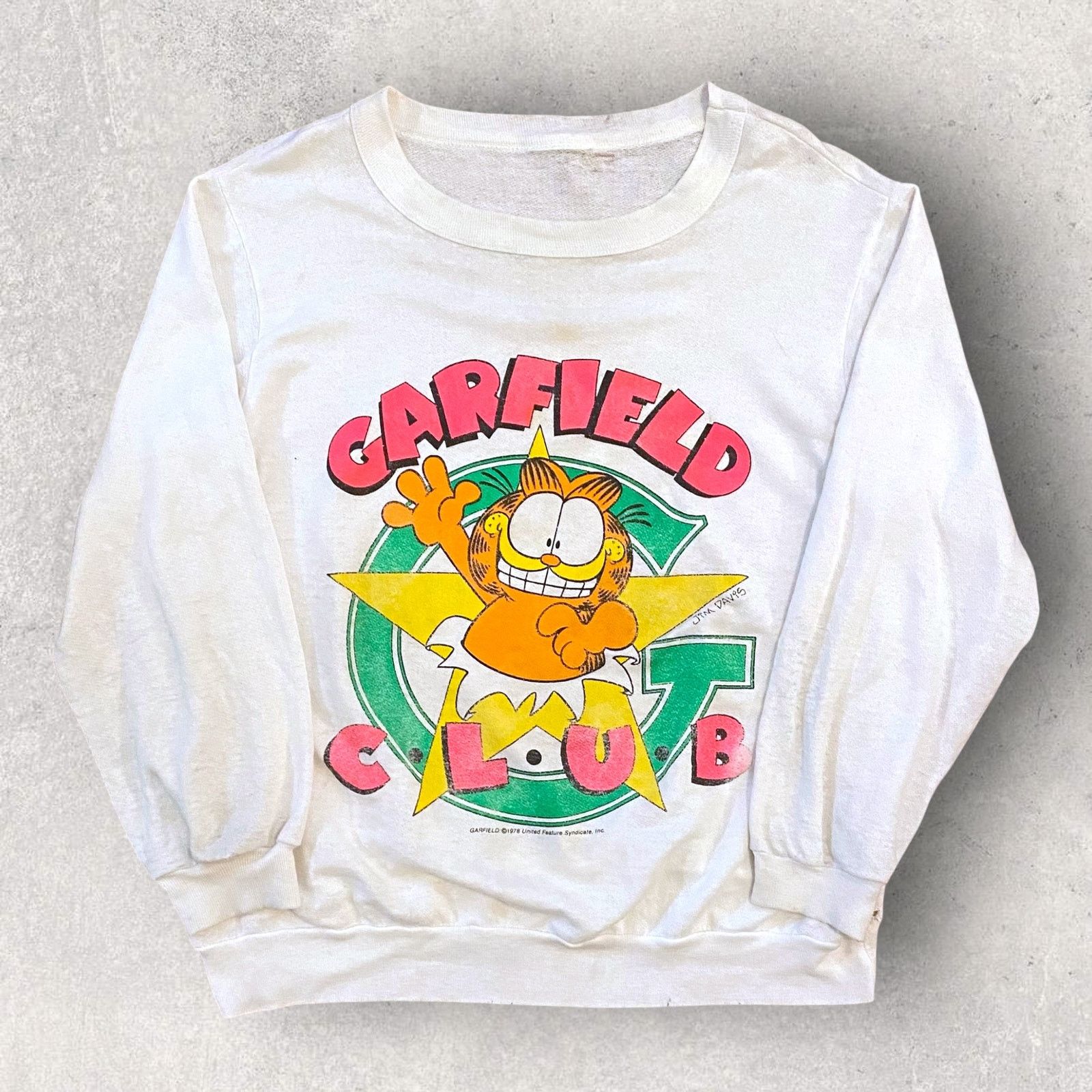 Vintage 1978 Garfield Club Faded Thin Crewneck Sweatshirt