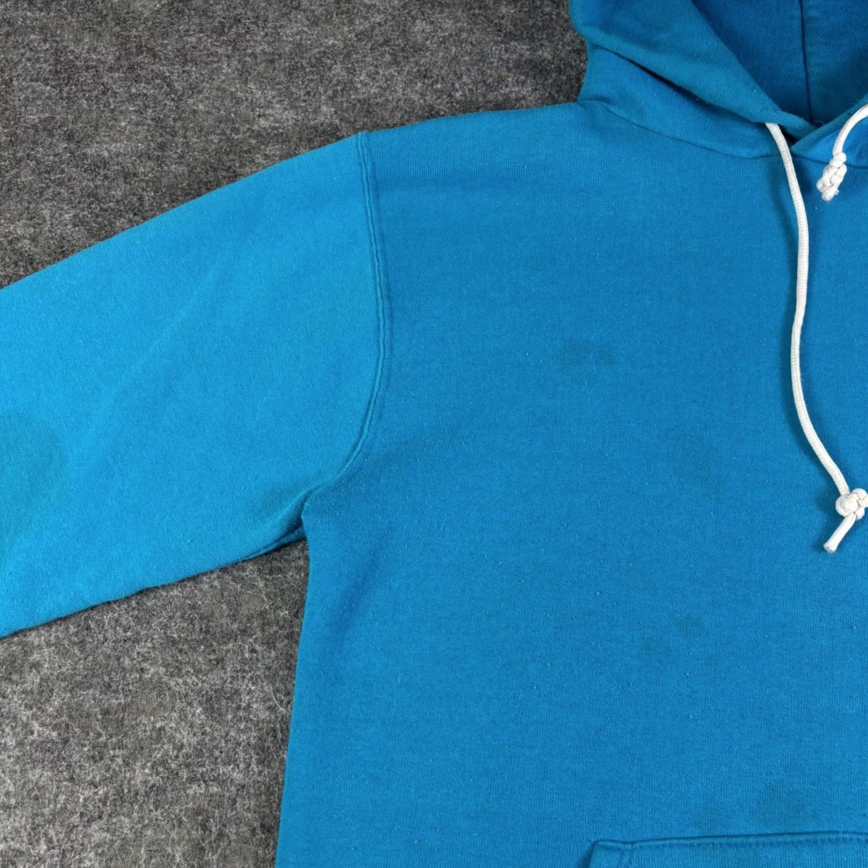 Vintage VINTAGE Pullover Hoodie Turquoise Blue Sweatshirt Mens M Lined Hood Size US M / EU 48-50 / 2 - 7 Thumbnail