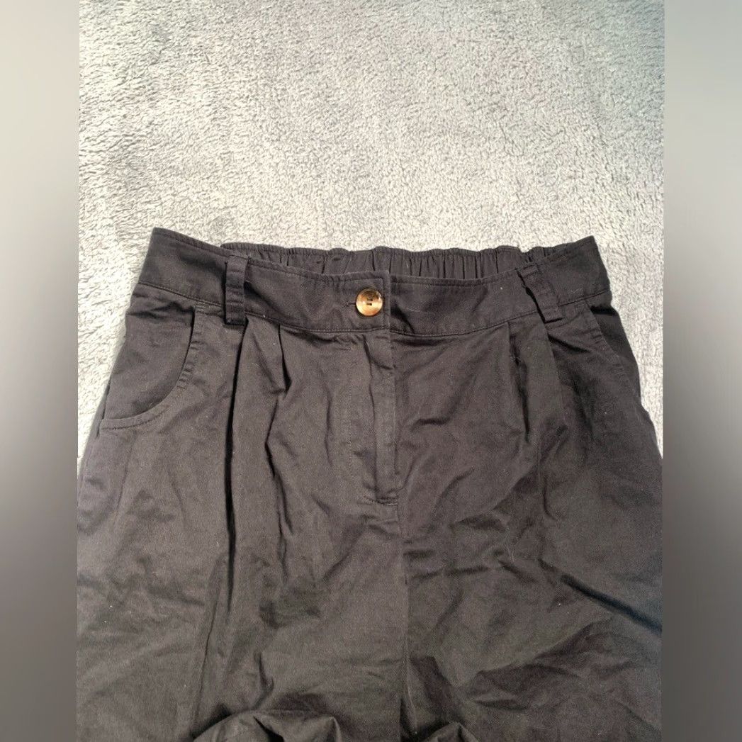 Vintage HALARA Black Cotton Pants Medium Regular Women Ankle Style M Black Size 32" / US 10 / IT 46 - 3 Thumbnail