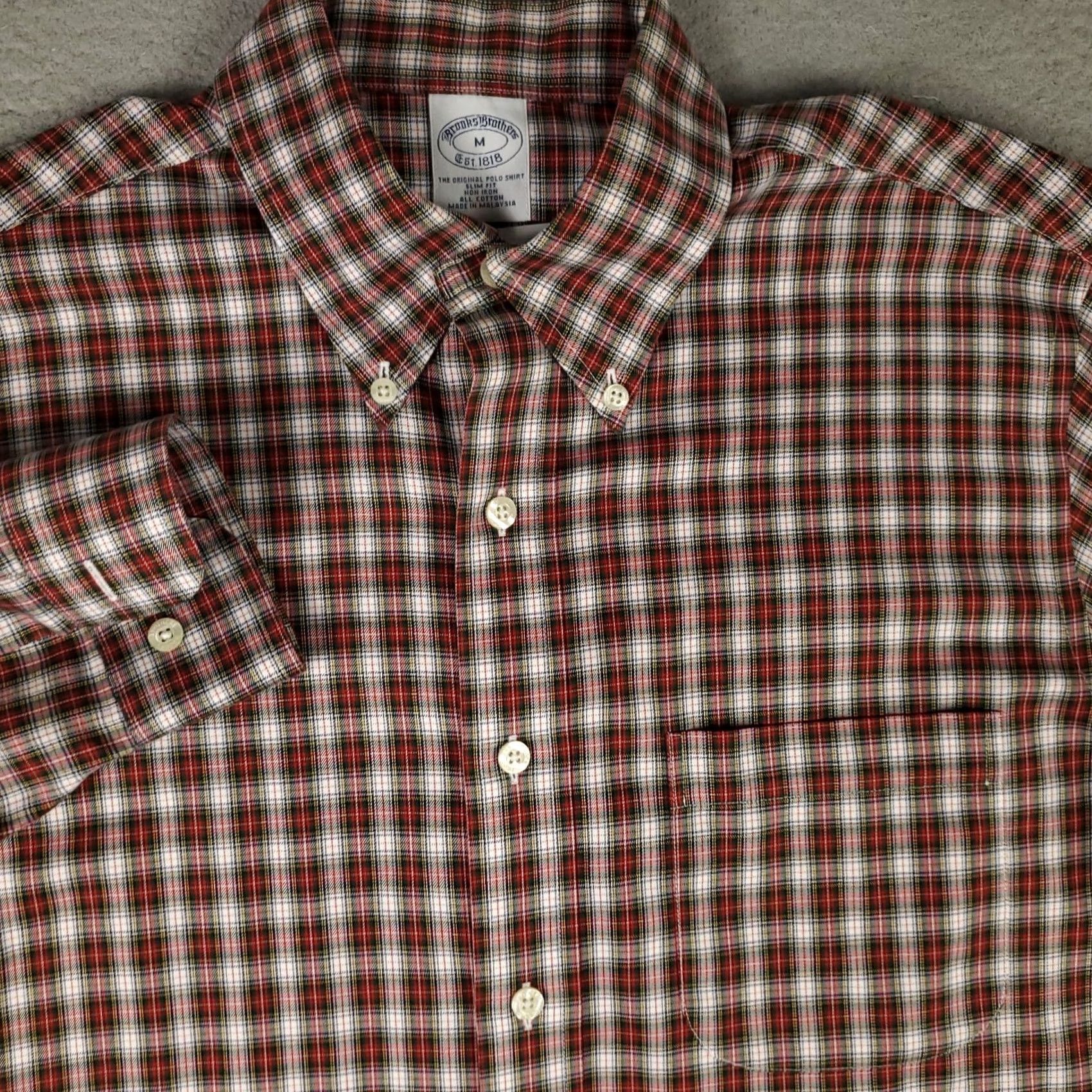 Brooks Brothers Brooks Brothers Shirt Mens Medium Red Plaid Slim Fit Button Up Long Sleeve Size US M / EU 48-50 / 2 - 2 Thumbnail