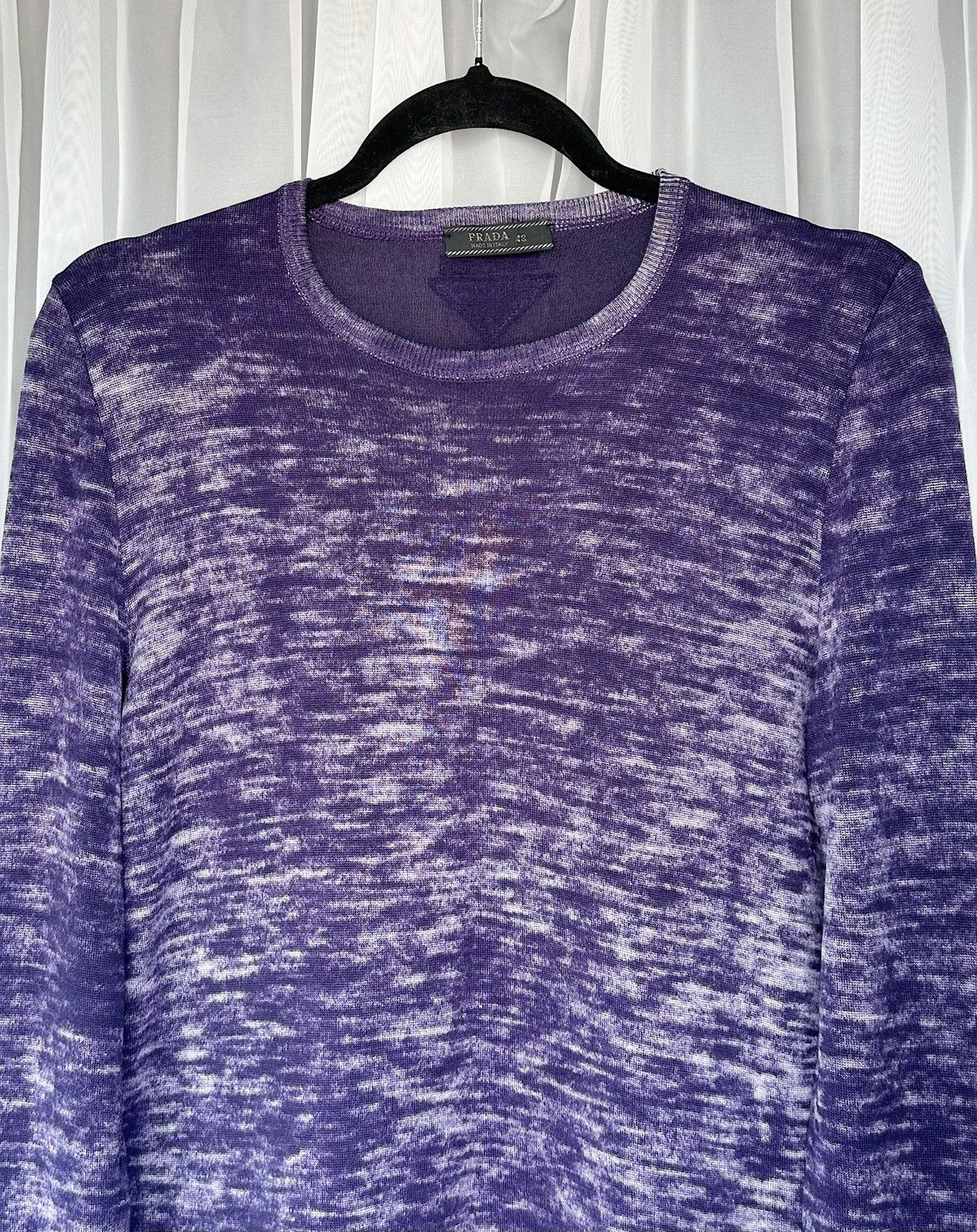 PRADA SS2006 Purple Dyed Logo Silk Sweater Vintage wool knit