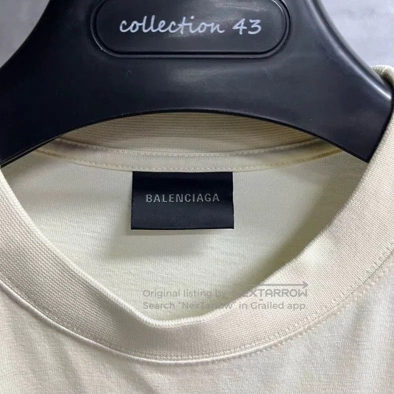 Balenciaga Balenciaga Beige Logo Print Short Sleeve T-shirt. Size US XXS / EU 40 - 3 Thumbnail