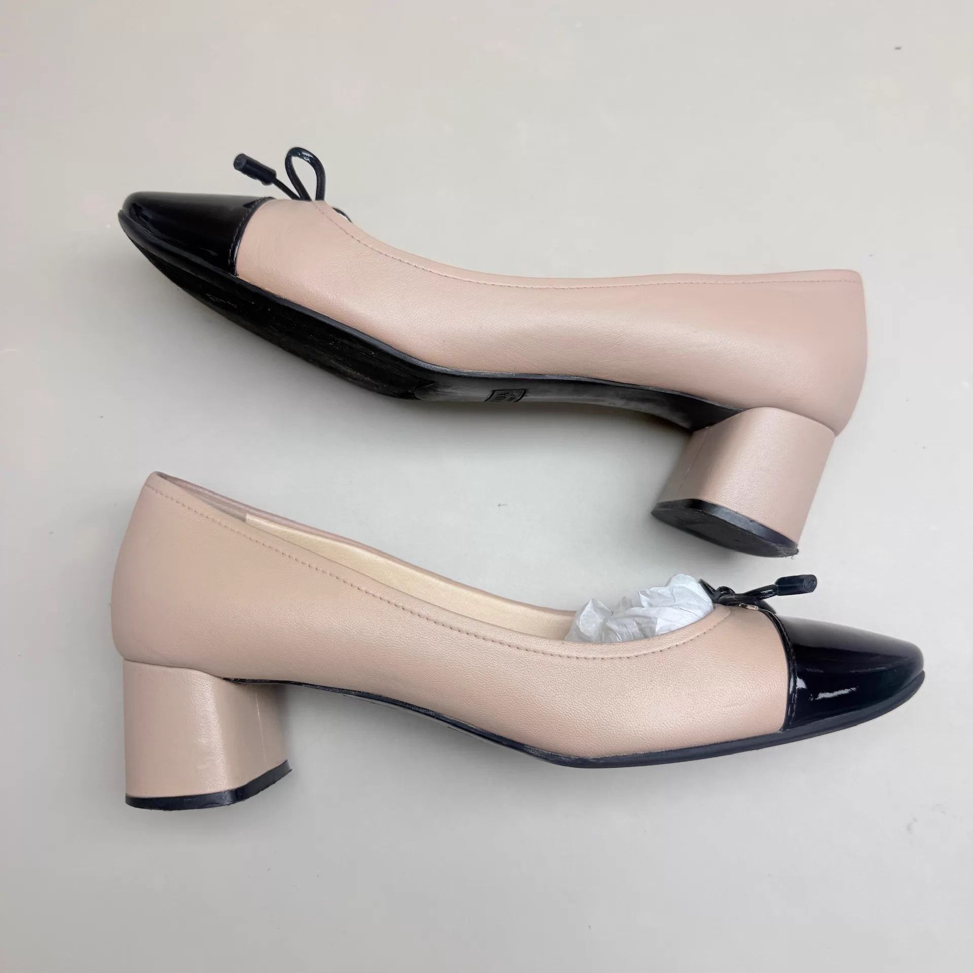 Prada Prada women's Black & Pink Bow Low Heel Pumps 37.5 99 New Size US 7 / IT 37 - 4 Thumbnail