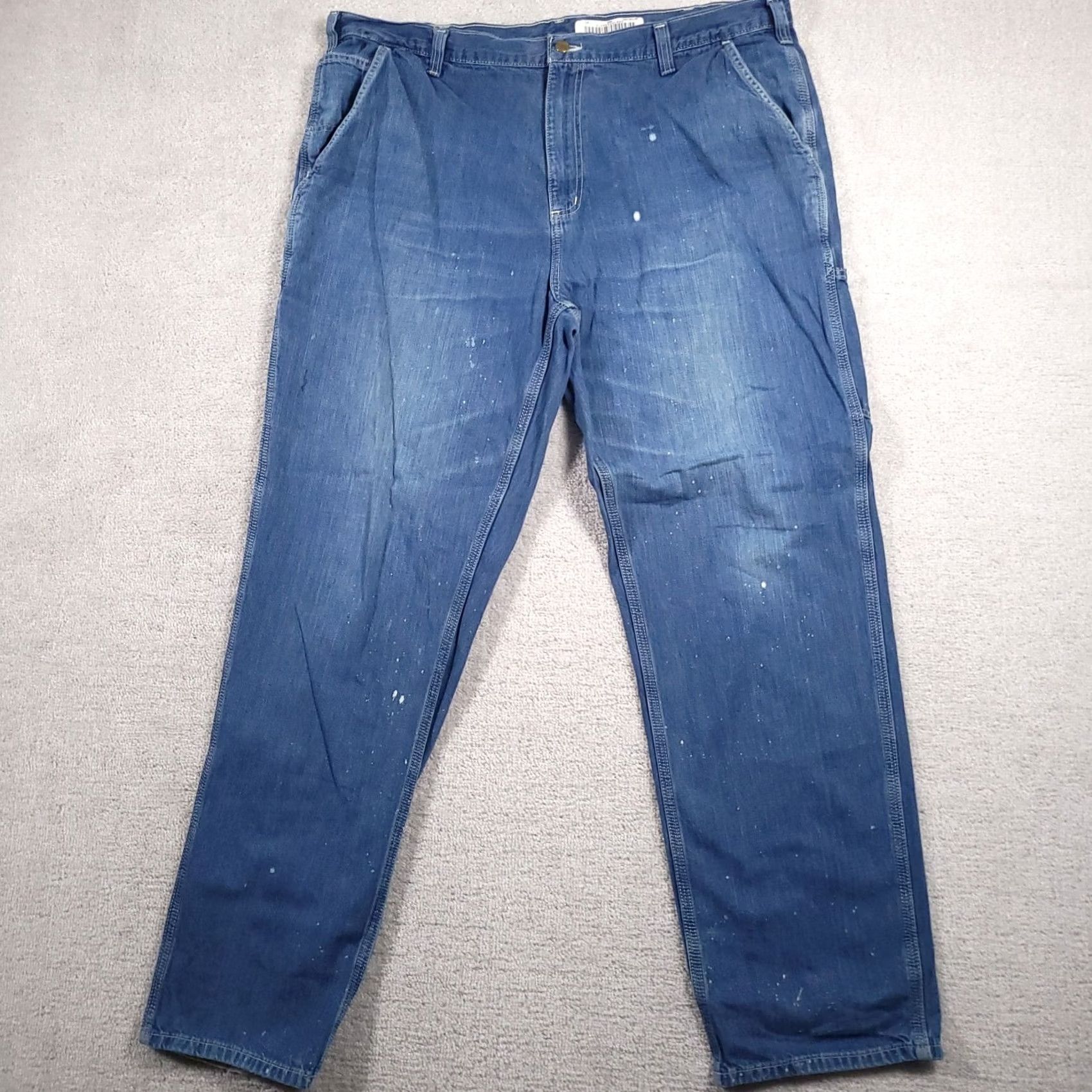 Carhartt VINTAGE Carhartt Denim Jeans Carpenter Dungaree Fit Blue Mens 42x34 Workwear Paint Flaws Size US 42 / EU 58 - 2 Thumbnail