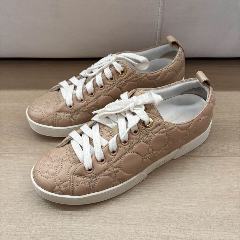 Louis Vuitton Louis Vuitton Pink Embroidered Low-top Sneakers - Size US 6.5 / EU 39-40 - 1 Thumbnail