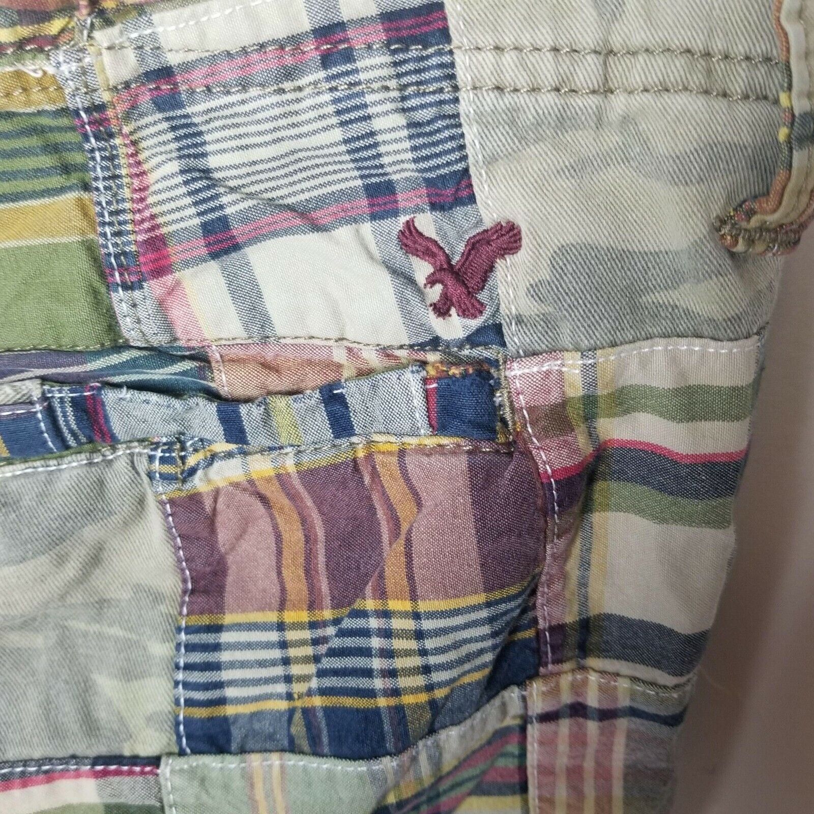 American Eagle Outfitters American Eagle Mens Madras Plaid Patchwork Shorts Size 32 Size US 32 / EU 48 - 8 Thumbnail