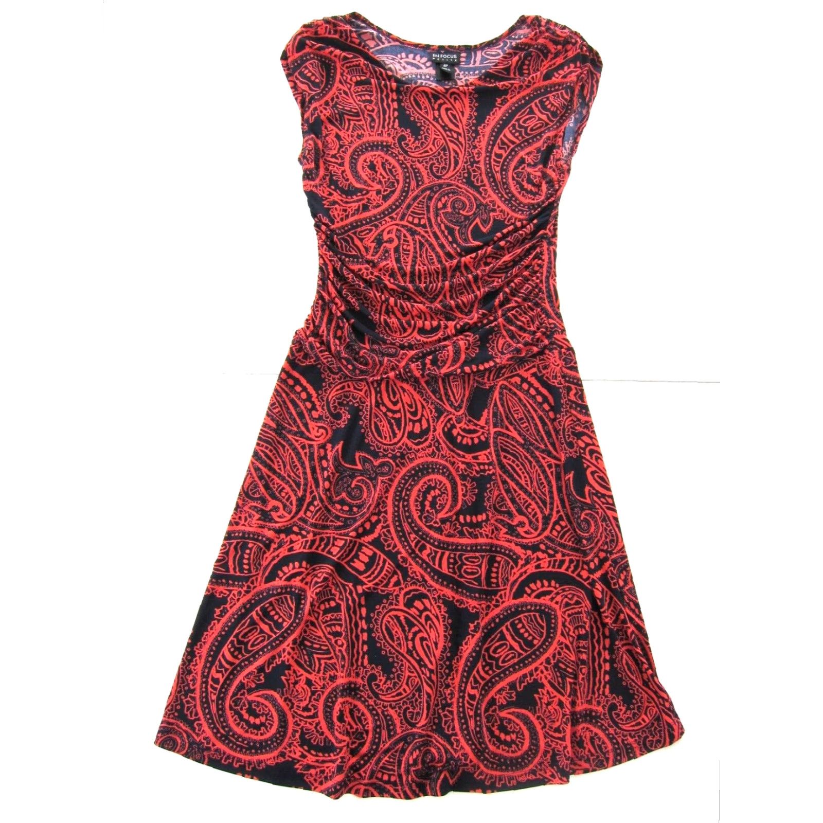 Pinko En Focus Pink Black Paisley Floral Cap Sleeve Stretch Sheath Dress 6 Petite Size M / US 6-8 / IT 42-44 - 2 Thumbnail