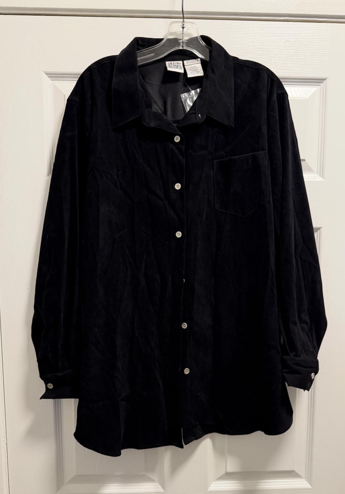 Designer Mainstreet Blues Black Shacket 2X – Velvet Feel MAGIC Size XXL / US 16-18 / IT 52-54 - 1 Thumbnail