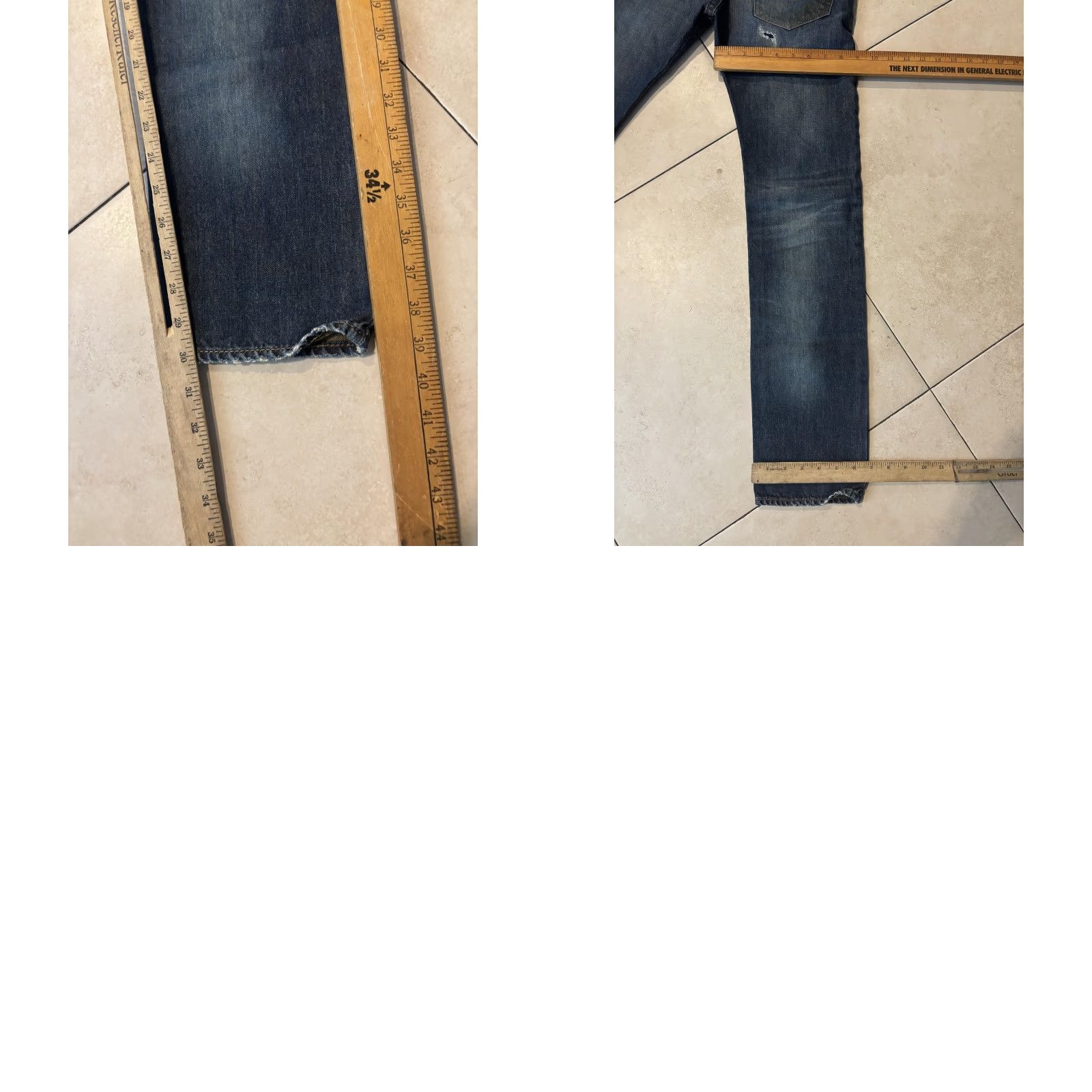 Diesel VINTAGE Diesel Buster Jeans Mens Slim Tapered 26x30 Blue Medium Wash Distressed Denim 28W 30L Pants Men Size US 26 / EU 42 - 8 Thumbnail