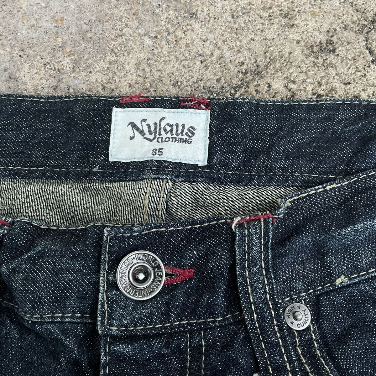Japanese Brand Rare Design 💥 Vintage Nylaus Distressed Fiare jeans Size US 34 / EU 50 - 4 Thumbnail