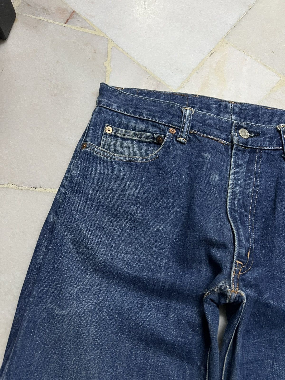 Japanese Brand 80’s H.R Market Blue Blue Japan Selvedge Jean Size US 31 - 7 Thumbnail