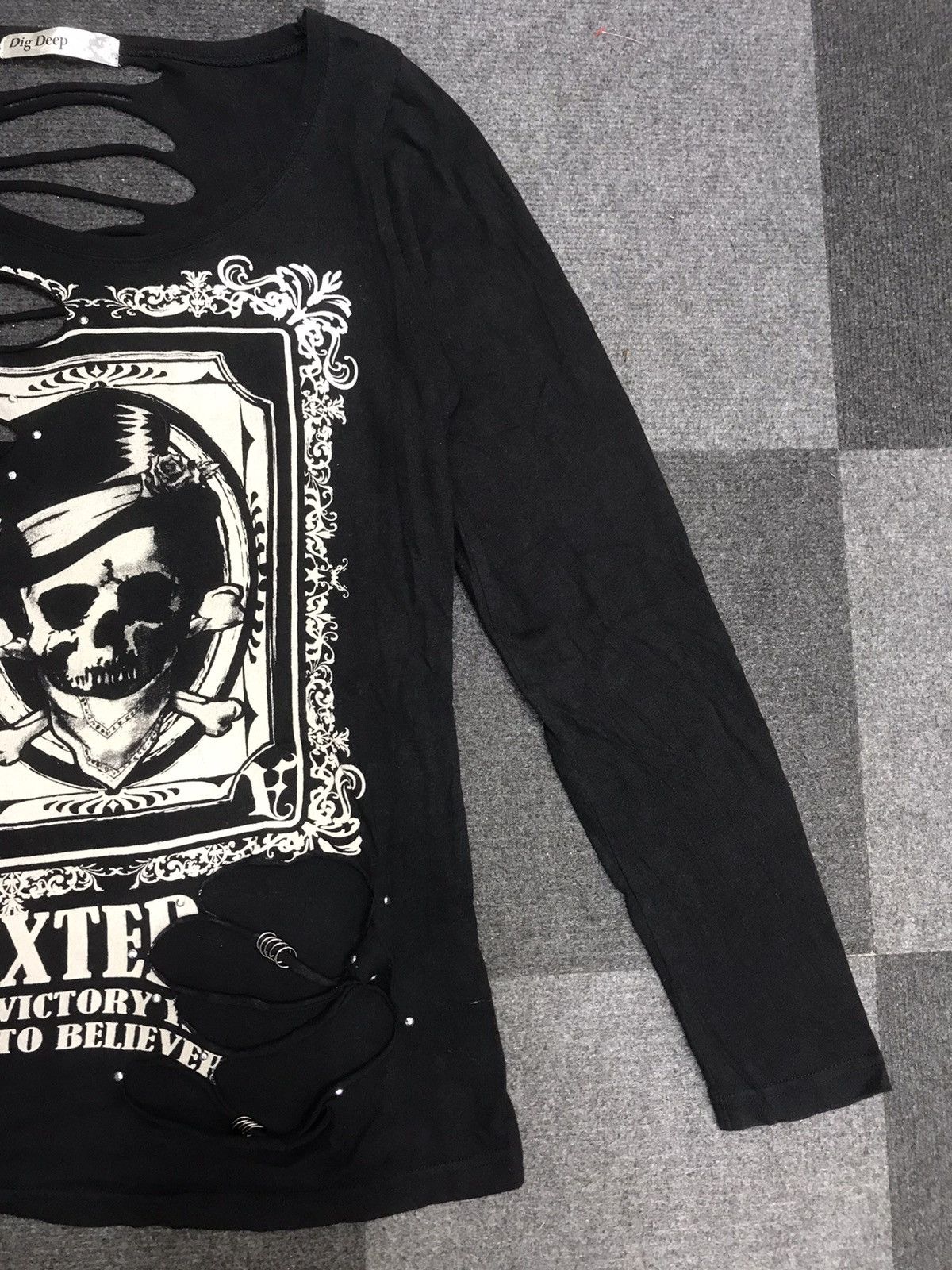 Japanese Brand 💥PUNK💥Dig Deep Distressed Streetwear Shirt Size M / US 6-8 / IT 42-44 - 3 Thumbnail