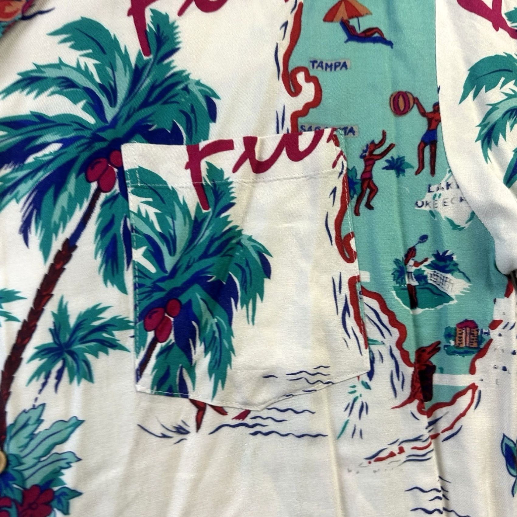 Vintage Vintage Florida Hawaiian Shirt Large Button Up Loop Collar Camp Surf Mens Cotton Rayon Size US L / EU 52-54 / 3 - 4 Thumbnail