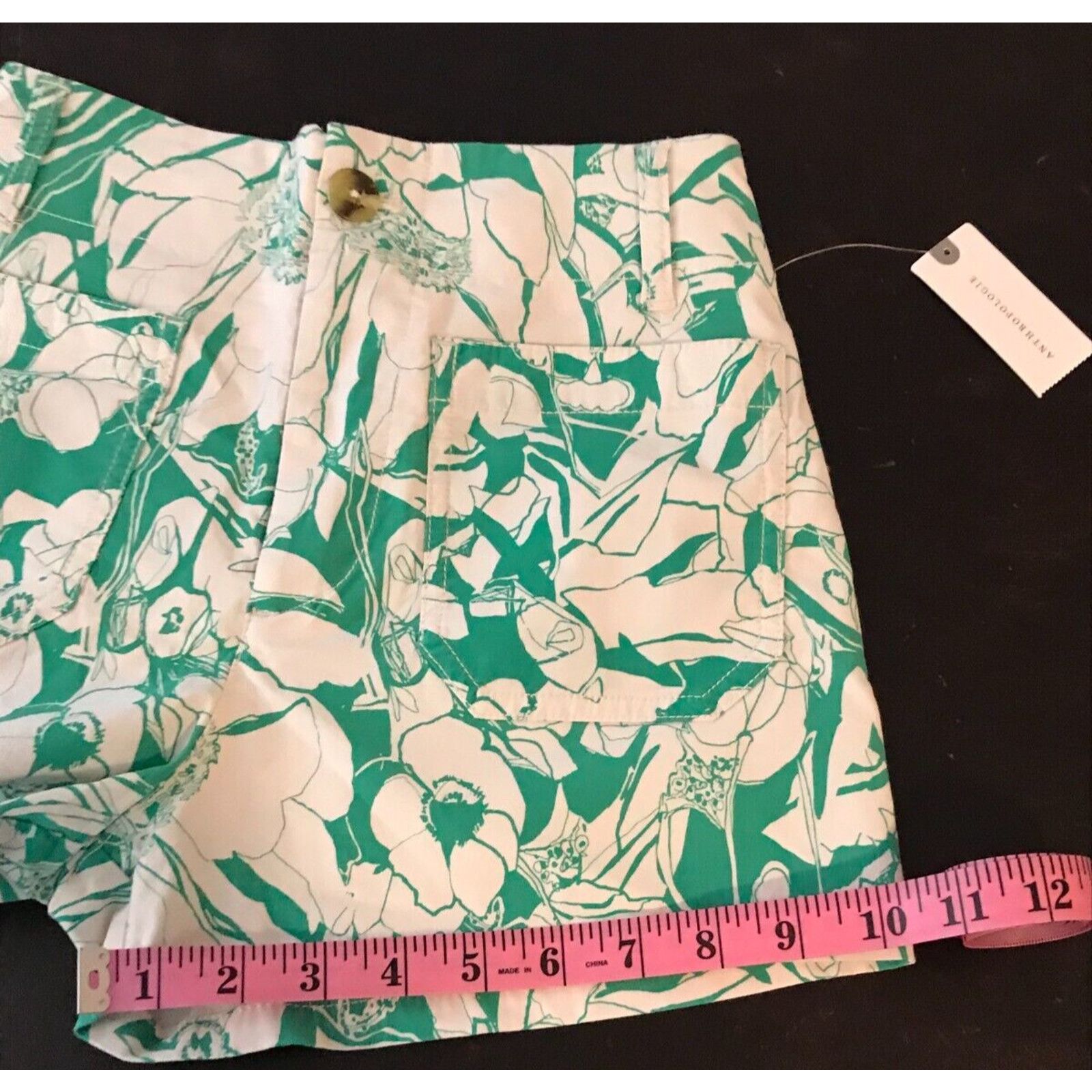 Anthropologie Anthropologie Maeve The Colette Green/White Floral Shorts Size 25" / US 0 / IT 36 - 7 Thumbnail