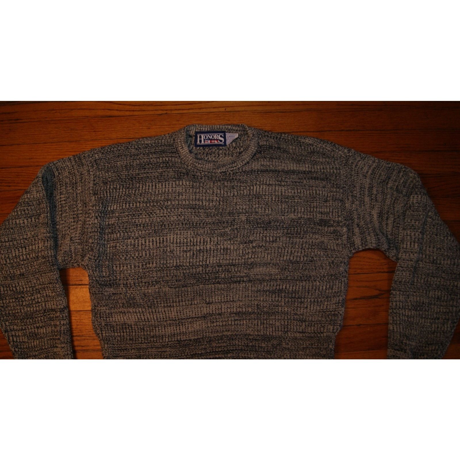 Vintage VTG Chunky Knit Jumper HONORS Marbled Acrylic Sweater Mens L Size US L / EU 52-54 / 3 - 2 Thumbnail