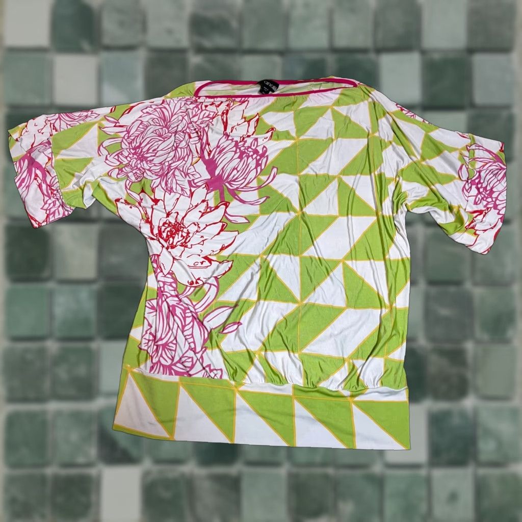 Vintage Analili Top Womens Medium Large Floral Blouse Tunic Shirt Forest Green Womens M Medium Regular Forest Green Vintage No MPN 383AI10 Size M / US 6-8 / IT 42-44 - 1 Thumbnail