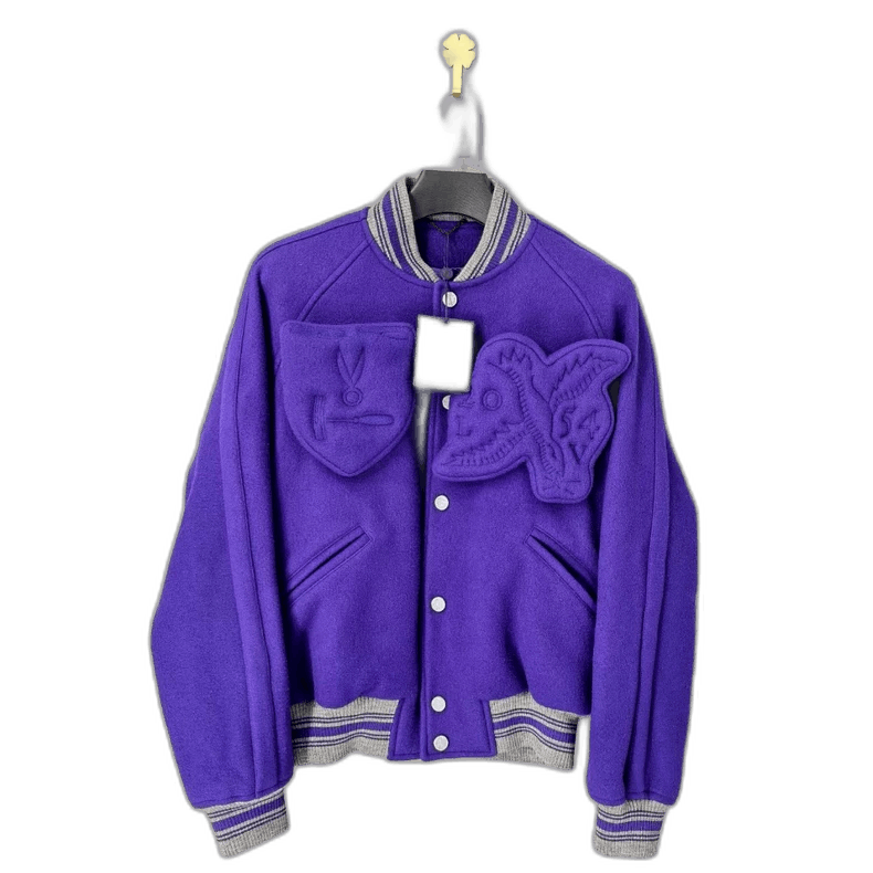 Louis Vuitton Purple Badge Baseball Jacket