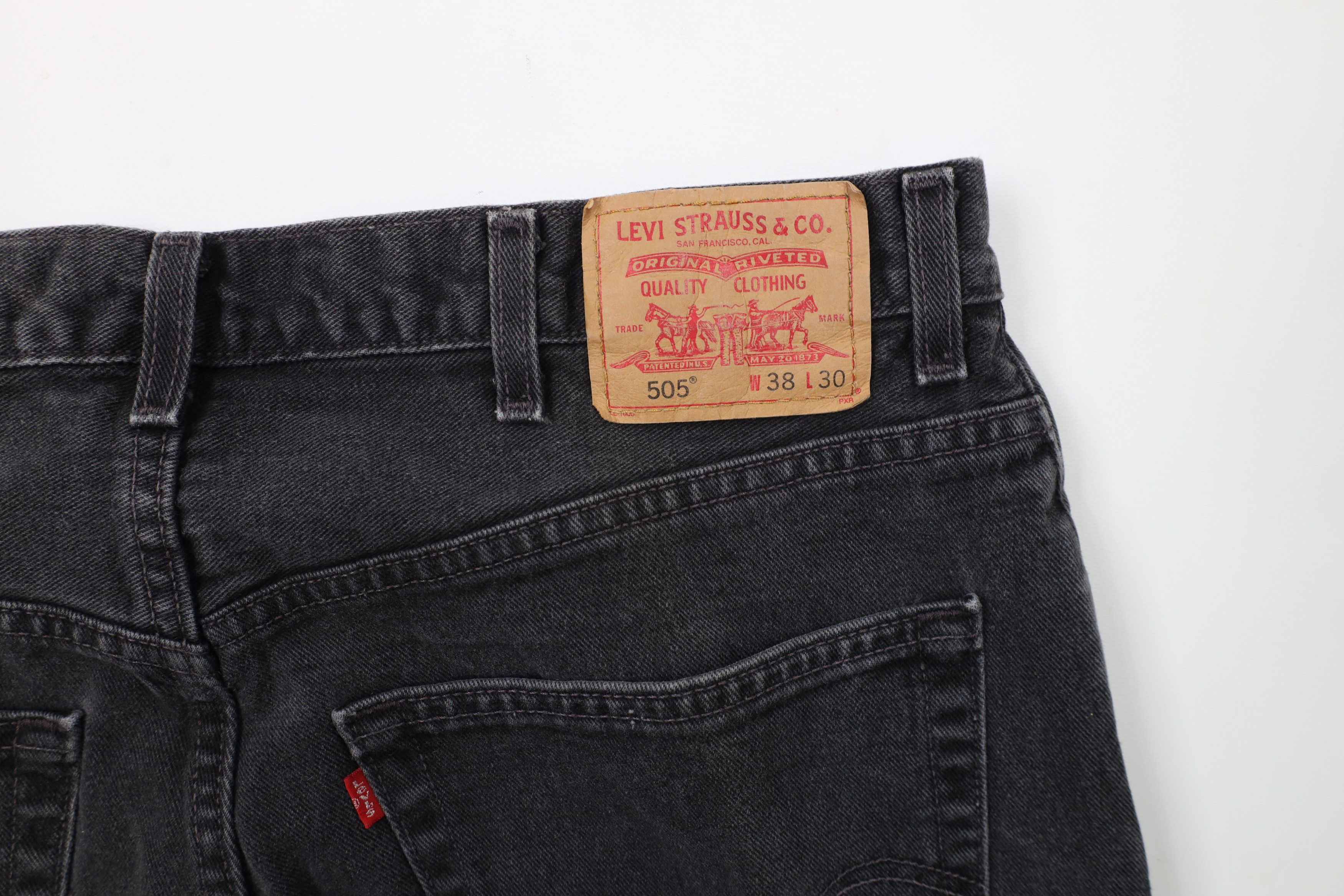 Levi's × Vintage Vintage Y2K 2003 Levis 505 Regular Fit Denim Jeans Black Size US 38 / EU 54 - 14 Thumbnail
