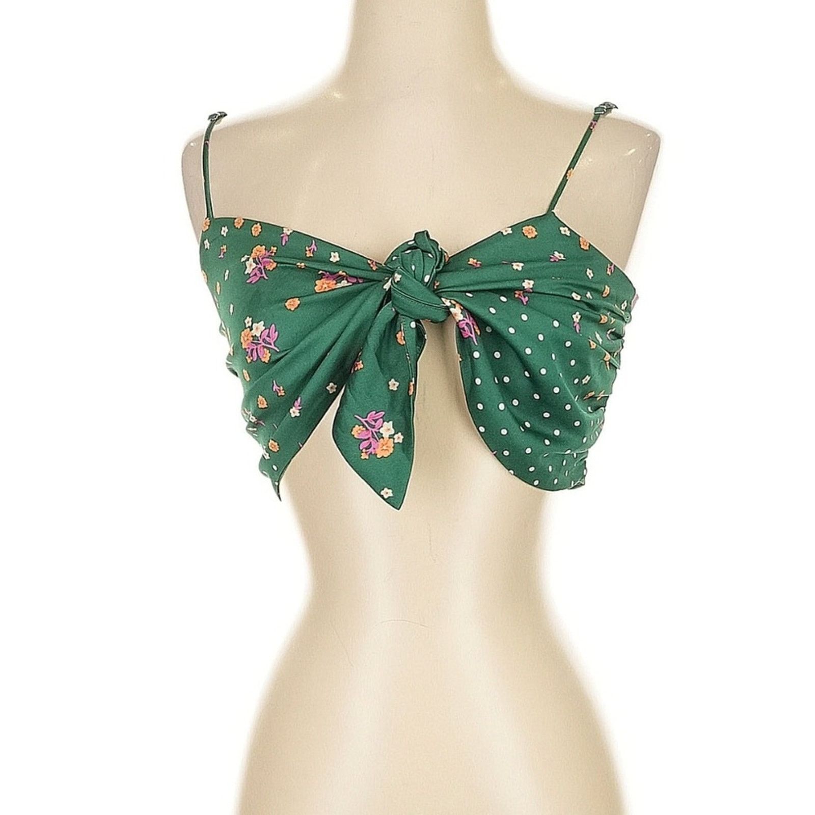 For Love & Lemons For Love & Lemons Cypress Crop Top - Size Small Green Floral Size S / US 4 / IT 40 - 3 Thumbnail