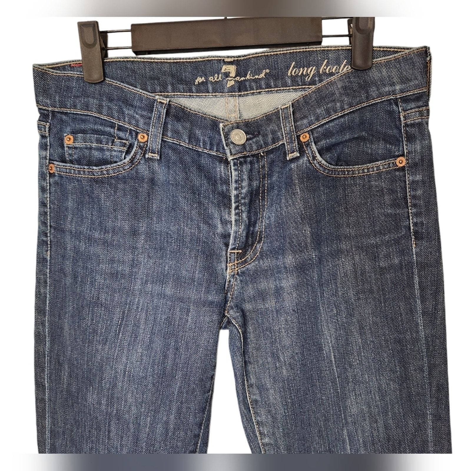 7 For All Mankind 7 For All Mankind Long Bootcut Jeans 28 low rise Size 28" / US 6 / IT 42 - 2 Thumbnail