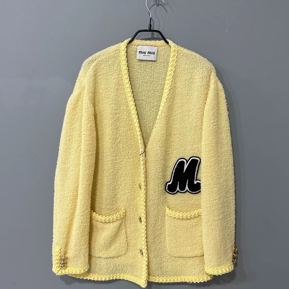 Miu Miu miumiu yellow knit cardigan size 42 Size M / US 6-8 / IT 42-44 - 1 Thumbnail