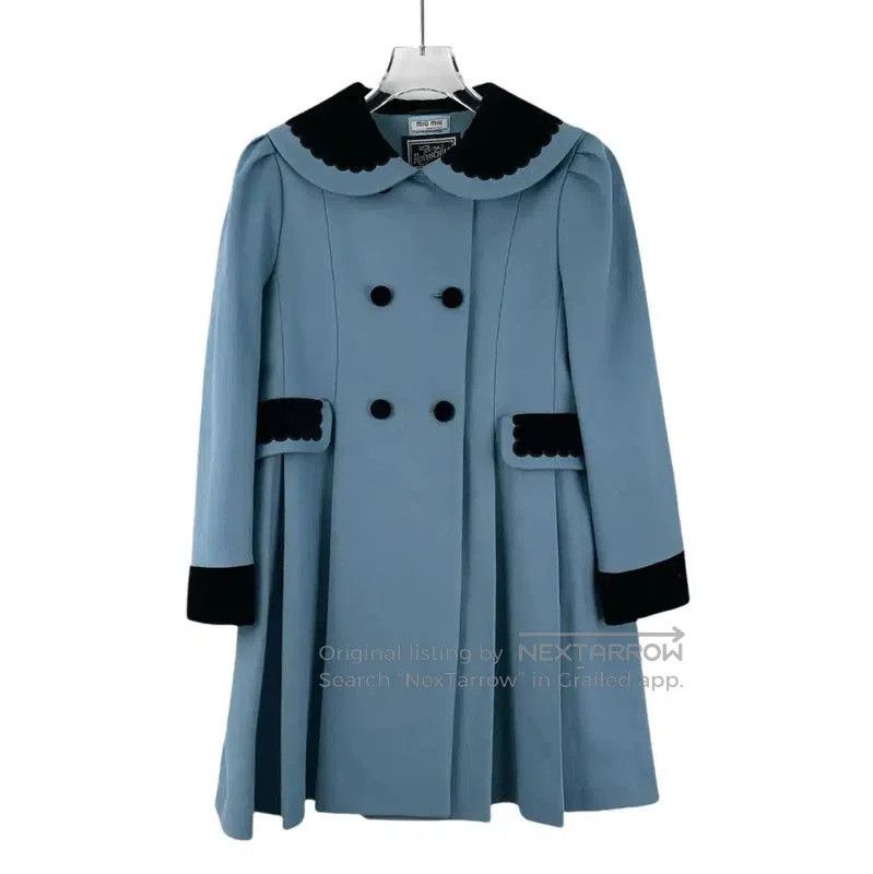 Miu Miu Miu Miu Blue Wool Women's Coat . Size S / US 4 / IT 40 - 1 Thumbnail