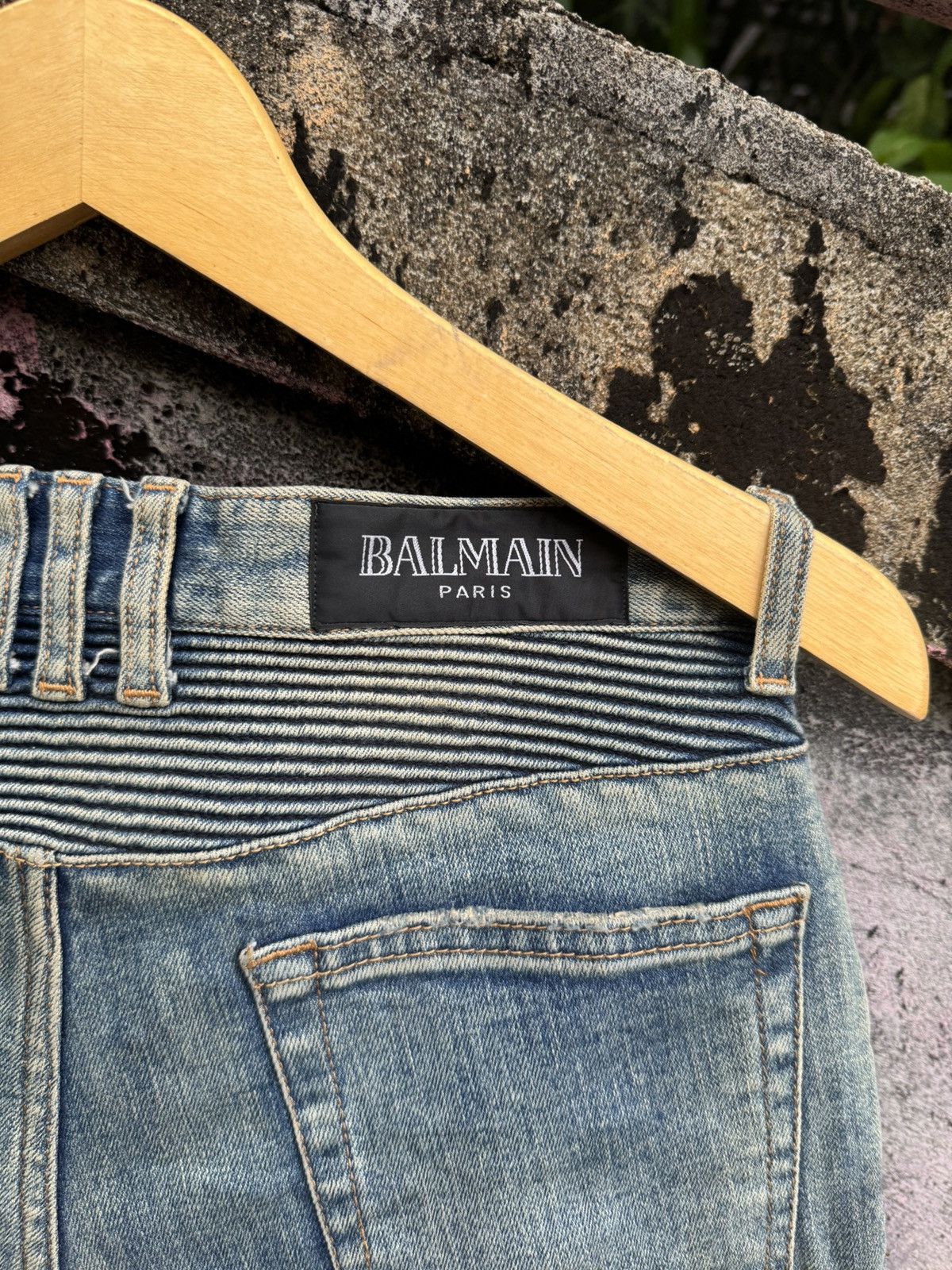 Balmain Balmain Washed Distressed Bikers Decarnin Era Jeans Size US 32 / EU 48 - 8 Thumbnail