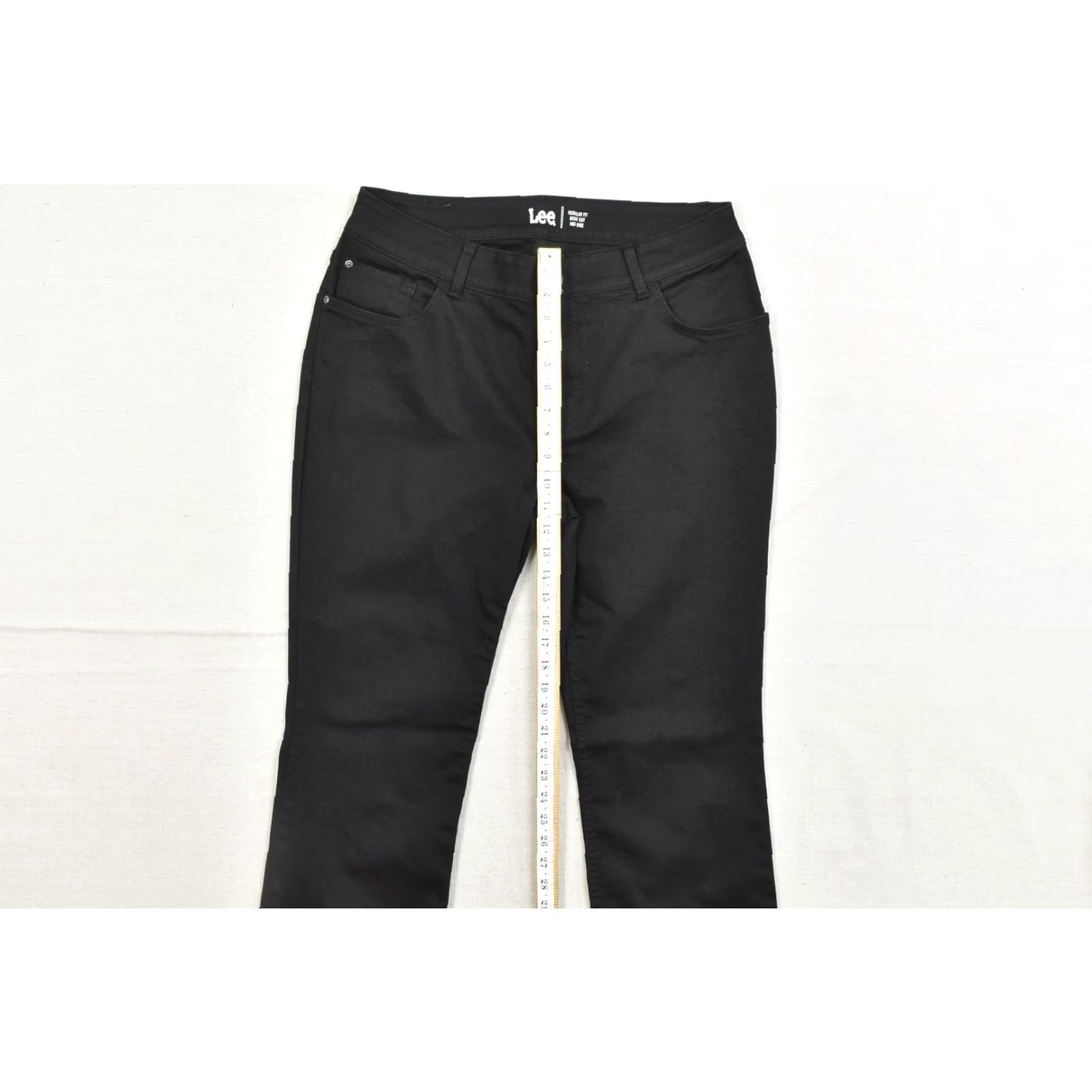 Lee Lee Regular Fit Bootcut Pants Mid Rise Black 16W P Petite Stretch Women's Casual Trousers Size 38" / US 16 / IT 52 - 5 Thumbnail