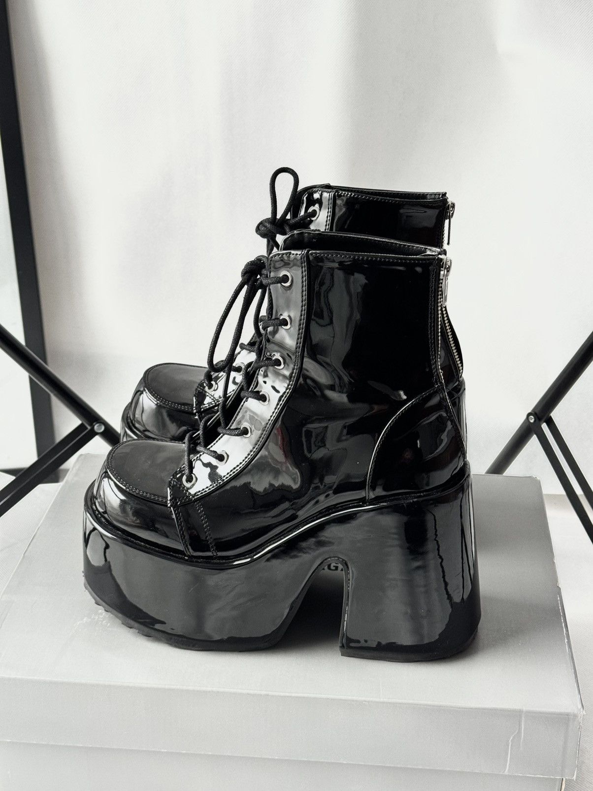 Demonia Cult Demonia Avant Garde Black Platform Hi Boots 10US Punk Grunge Size US 10 / IT 40 - 1 Thumbnail