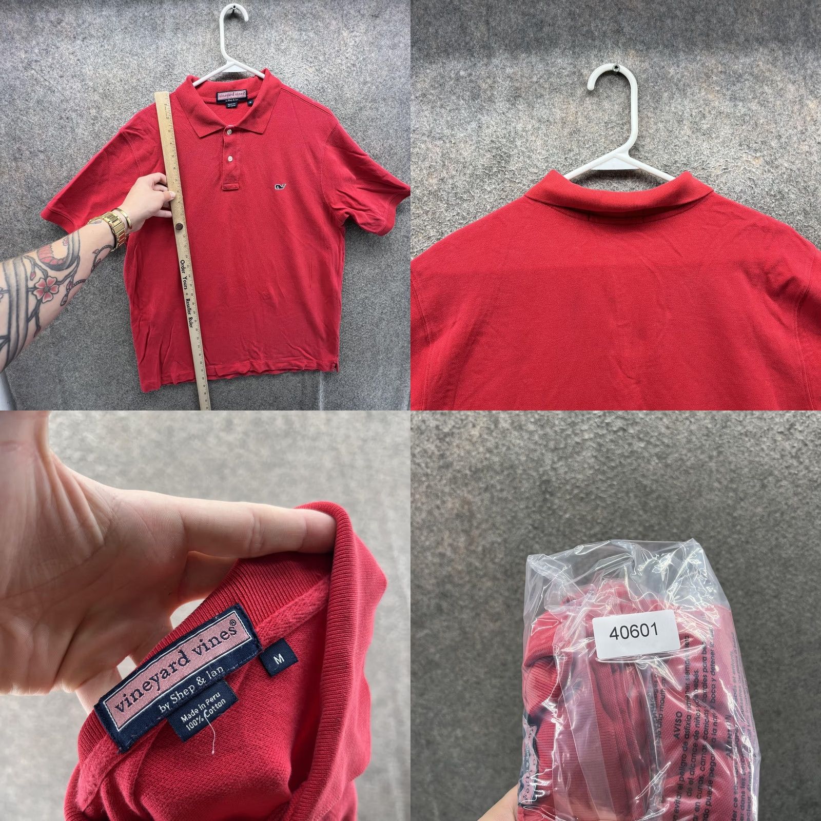 Vineyard Vines VINEYARD VINES Polo Shirt Mens M Red Solid Whale Logo Pique Cotton Casual Size US M / EU 48-50 / 2 - 8 Thumbnail