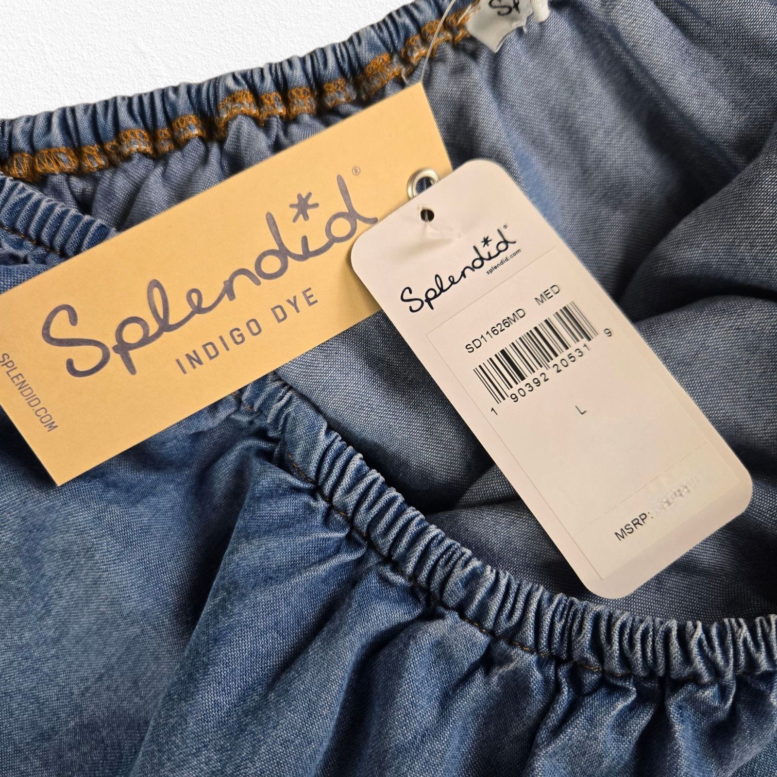 Splendid Splendid One Shoulder Ruffle Fringe Chambray Dress Size L Size L / US 10 / IT 46 - 8 Thumbnail