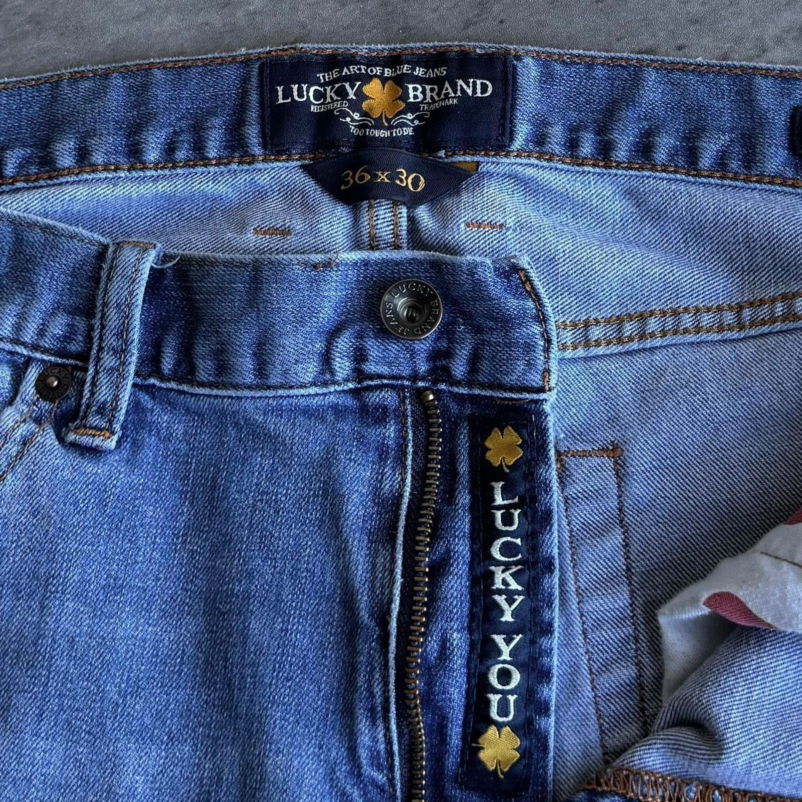 Japanese Brand × Lucky Brand × Vintage Vintage Y2K Lucky Brand Essential Baggy Denim Jeans Size US 36 / EU 52 - 4 Thumbnail