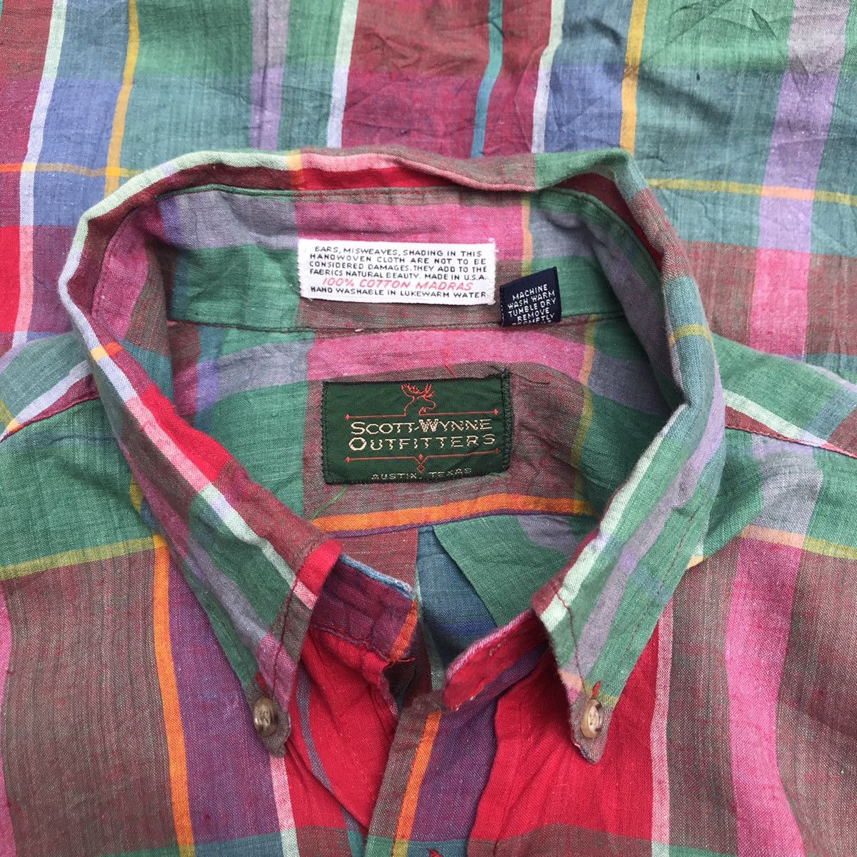 Hysteric Glamour × Vintage Vintage Scott-Wynne outfitters madrass Shirt Short Sleeves Size US L / EU 52-54 / 3 - 8 Thumbnail